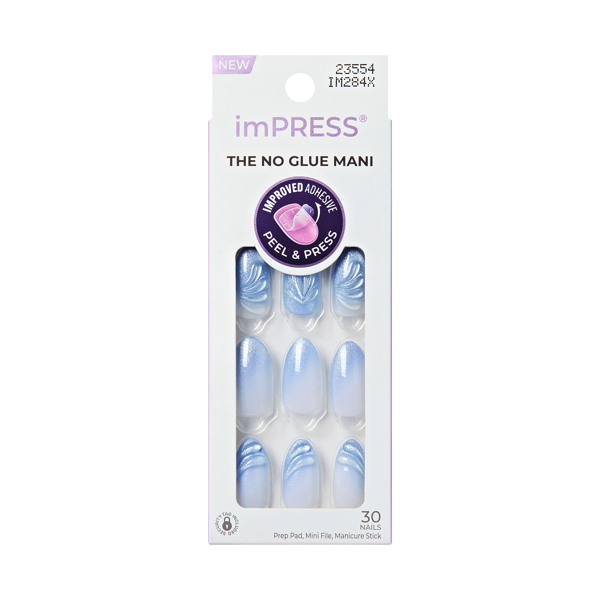 Impress Design No Glue Fake Press On Nails - Ciel | Design, Blue, Medium, Almond, Manicure