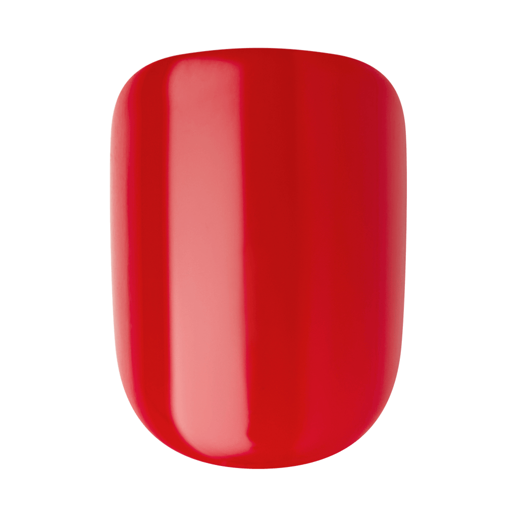 Impress Color No Glue Fake Press On Nails - Golden Harvest | Solid, Red, Short, Squoval, Manicure