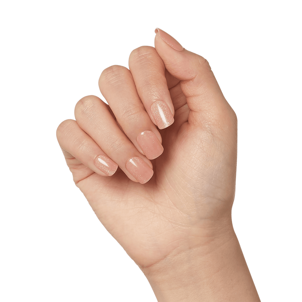 colorFX by Impress No Glue Fake Press On Nails - Starstruck | Solid, Beige, Short, Squoval, Manicure