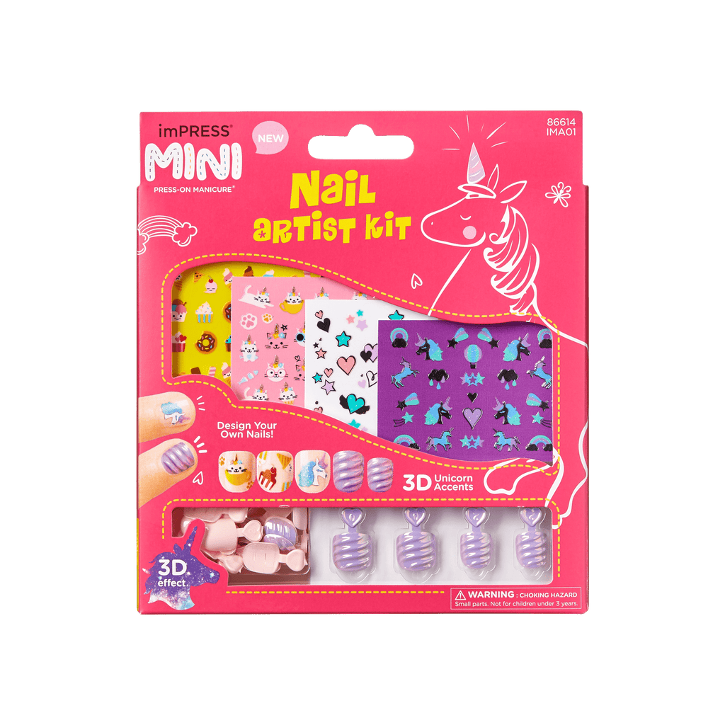 Impress Nail Art No Glue Fake Press On Nails - Nail Artist Kit | Design, Pink, Kids, Squoval, Manicure