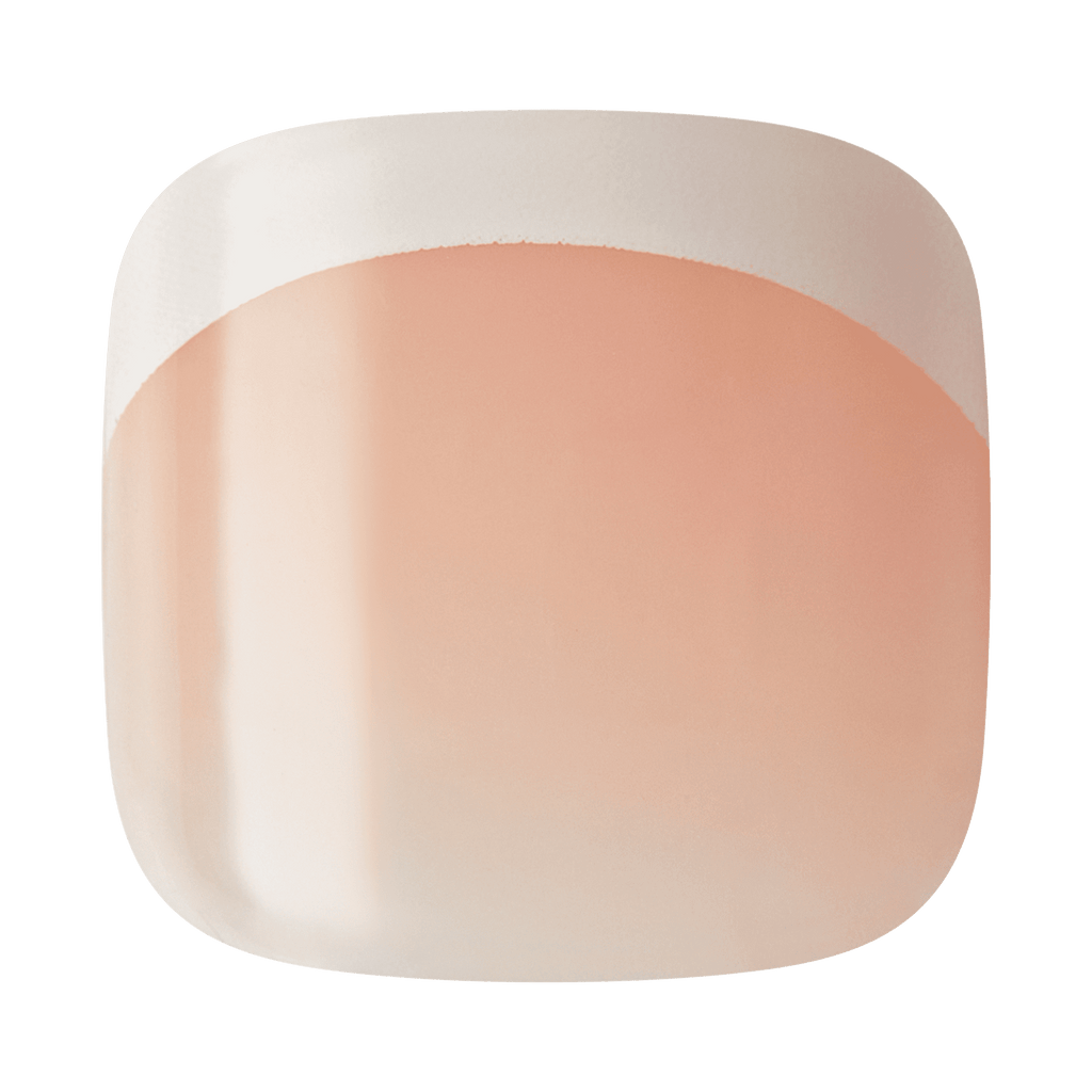 Impress Design No Glue Fake Press On Toenails - Blanc Chic | French Tips, Beige, Short, Squoval, Pedicure