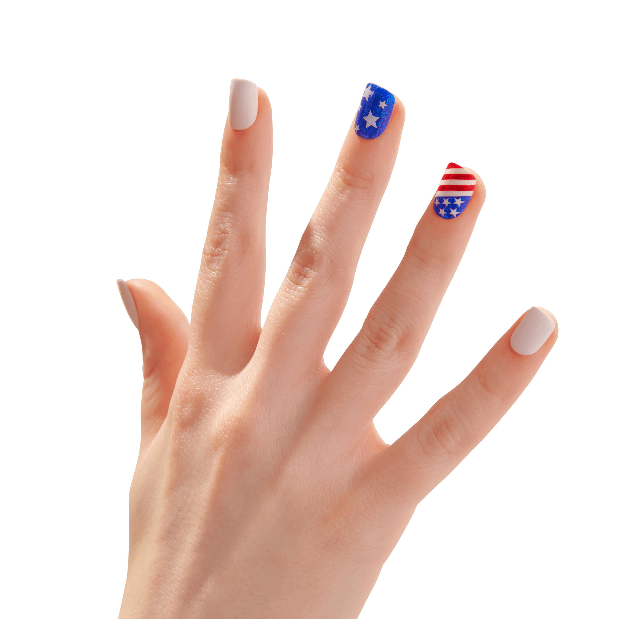 Impress Design No Glue Fake Press On Nails - Liberty | Design, Multicolor, Short, Squoval, Manicure