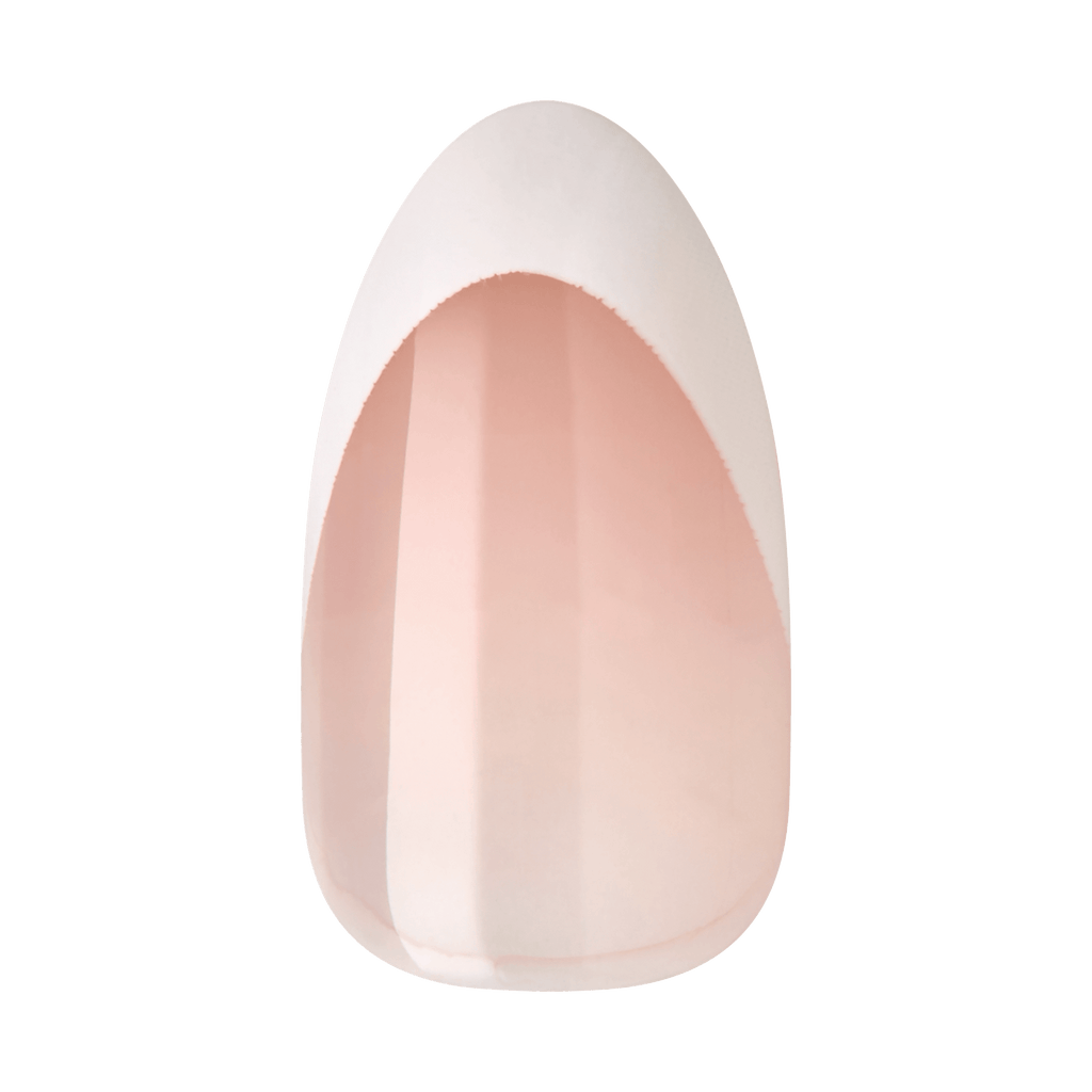 Impress French No Glue Fake Press On Nails - Fearless | French Tips, White & Neutral, Medium, Almond, Manicure