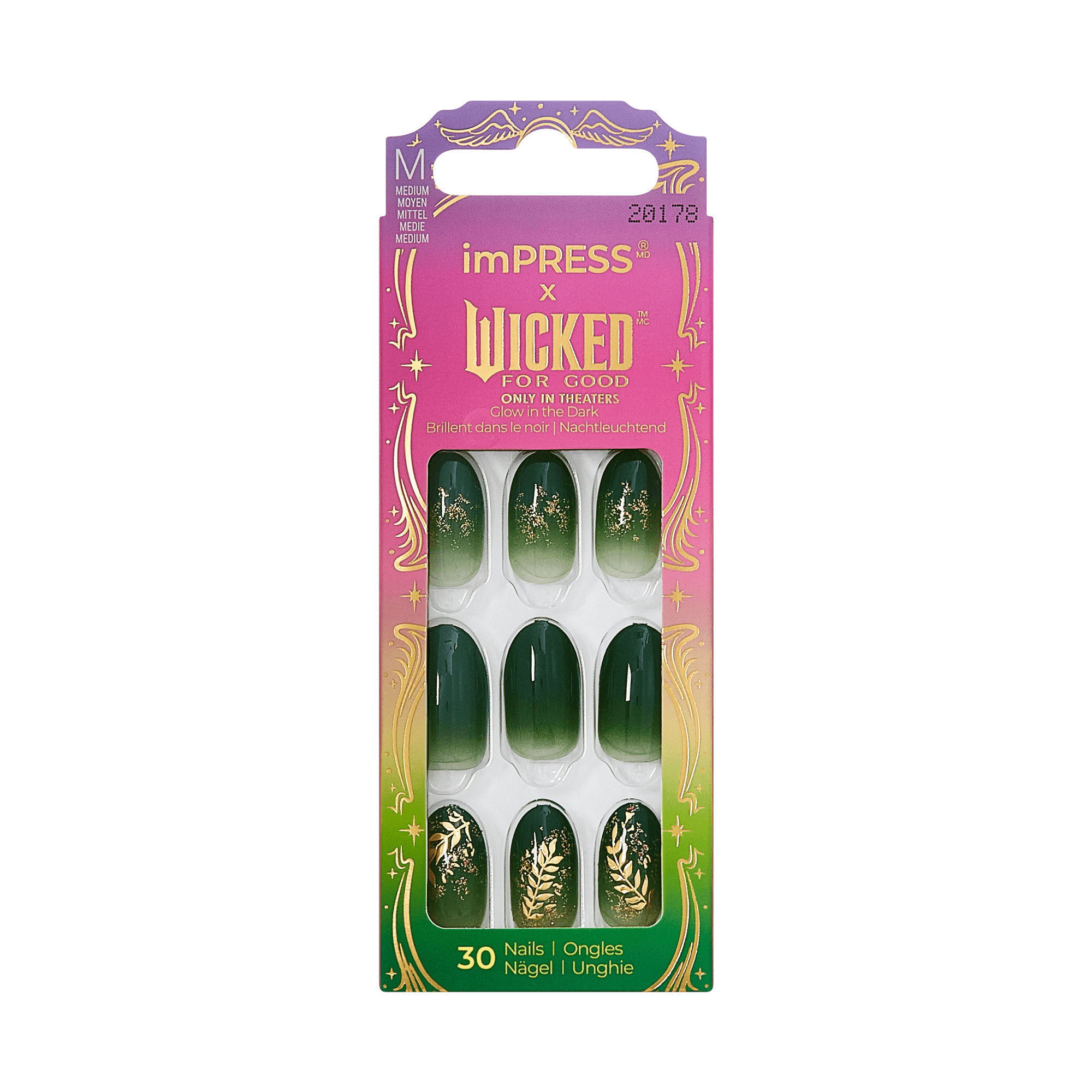 Impress X WICKED: FOR GOOD | Defy Expectations | Design, Green, Medium, Oval, Manicure
