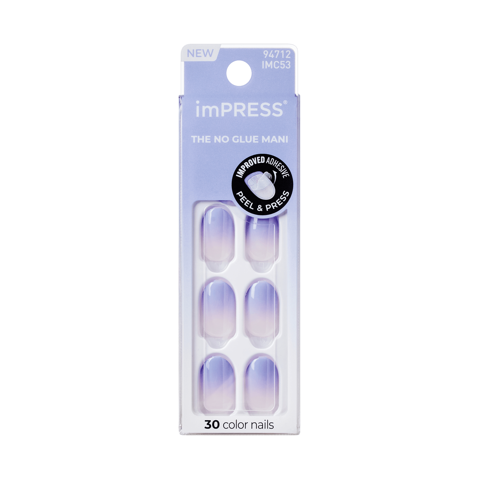 Impress Color No Glue Fake Press On Nails - Friendzone | Design, Purple, Short, Oval, Manicure