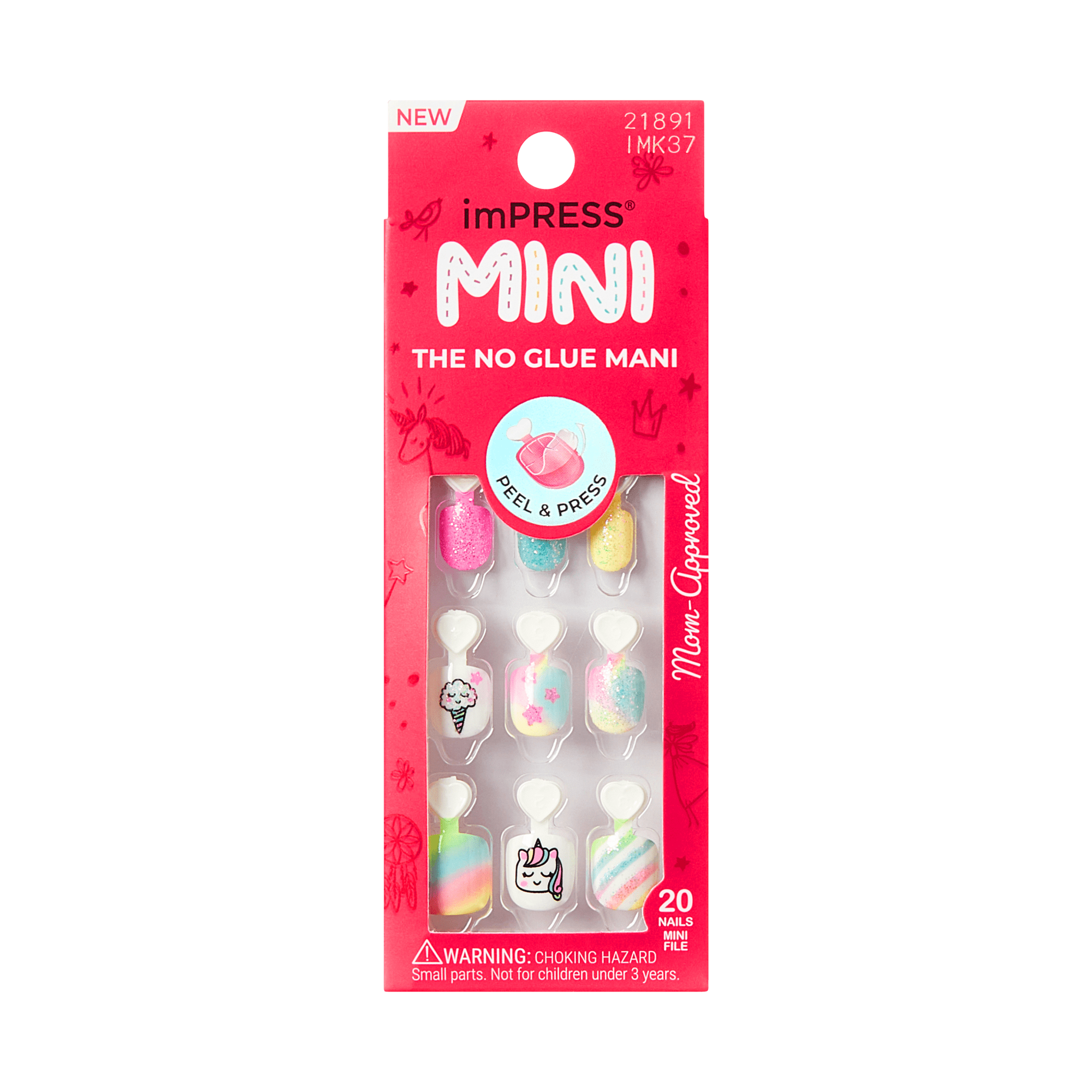 Impress Kids No Glue Fake Press On Nails - Berry Best | Design, Multicolor, Kids, Squoval, Manicure