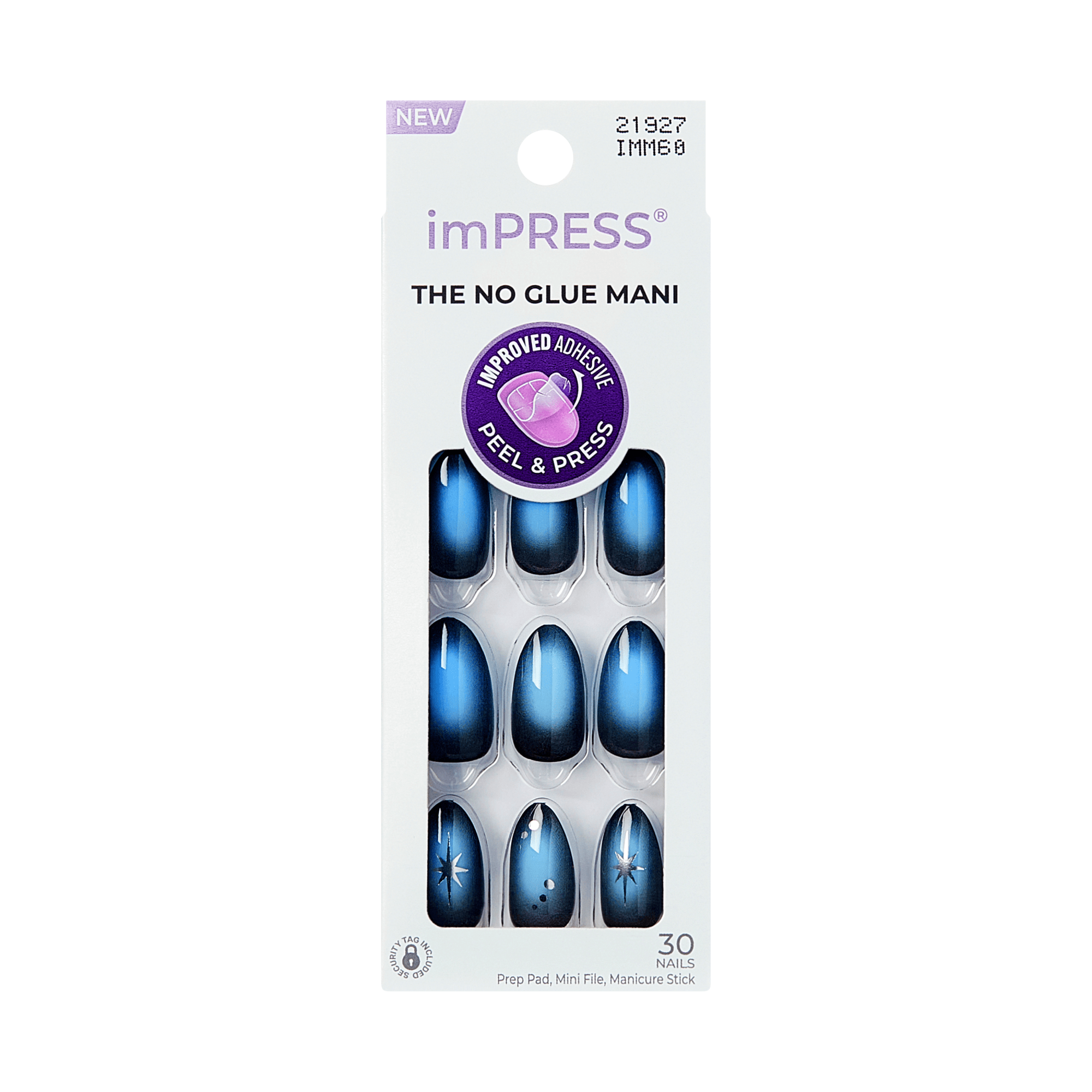 Impress Design No Glue Fake Press On Nails - Lovesome | Design, Blue, Medium, Almond, Manicure