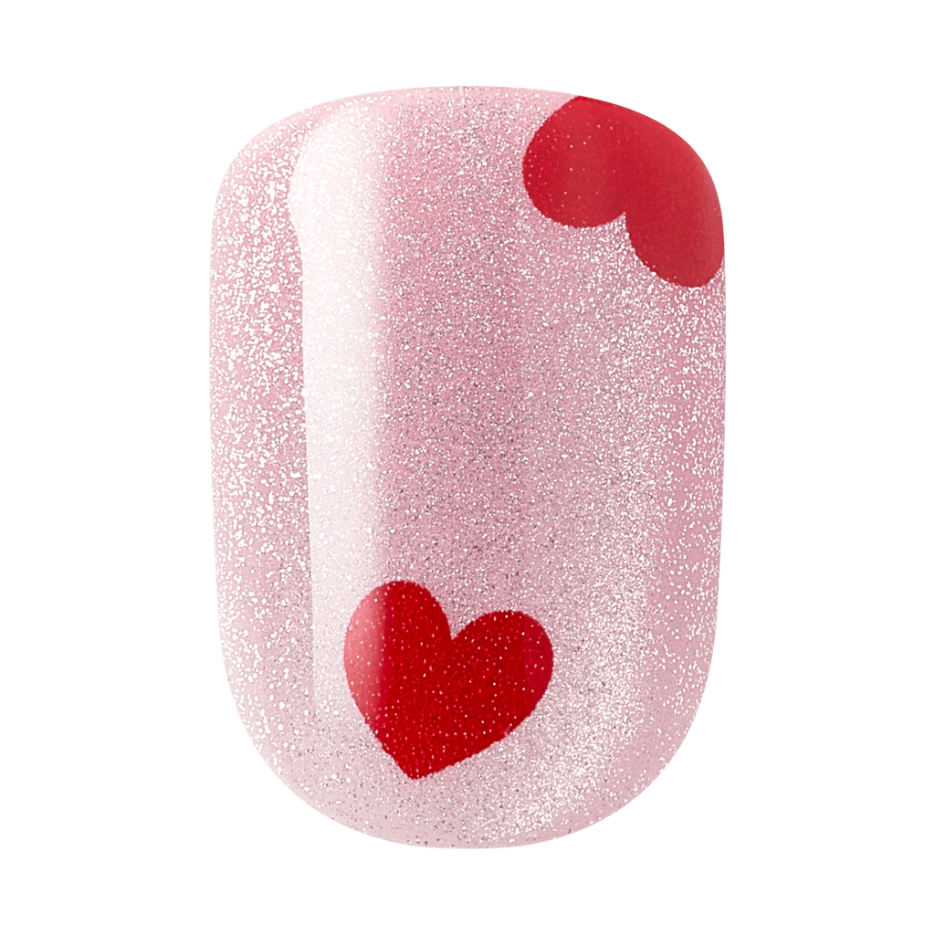 Impress Design No Glue Fake Press On Nails - Good 4 You | Design, Pink & Red, Short, Squoval, Manicure