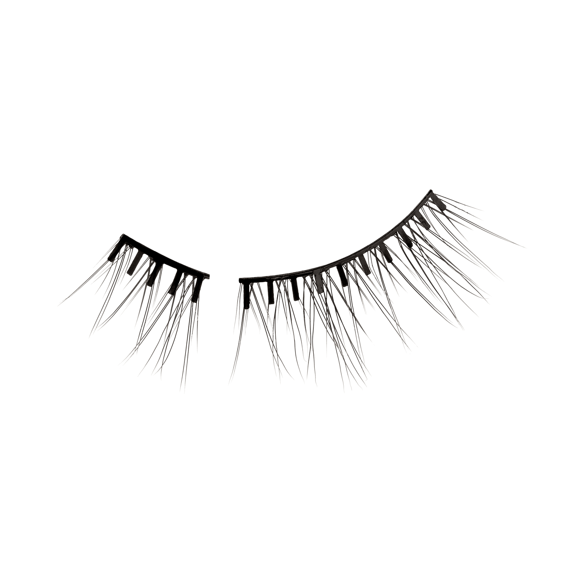 Impress Falsies easy tab Pre-Glued False Eyelashes - Airy Wispy | 1 Pair of Half Lash & 2 Lash Clusters, 3mm-10mm