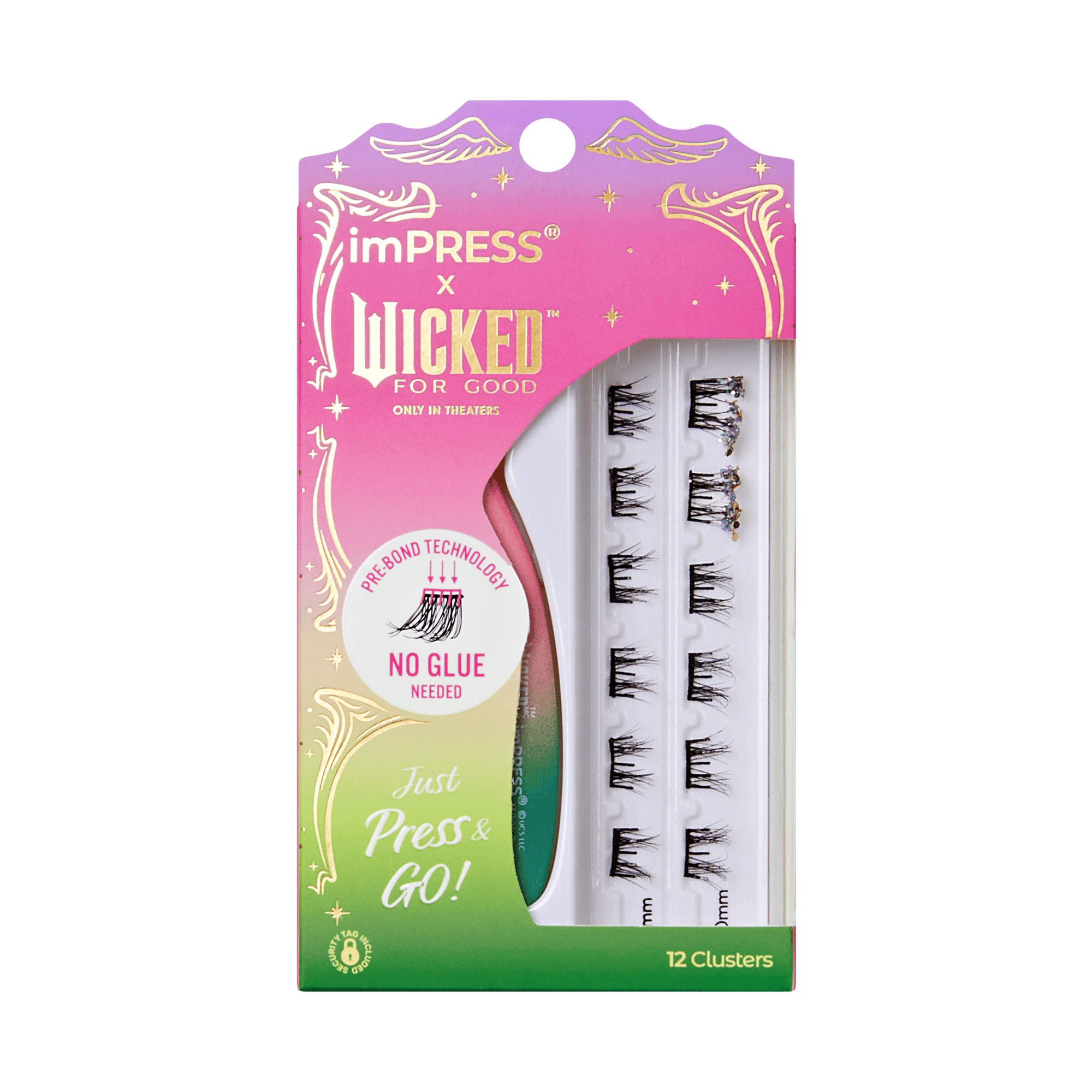 Impress X WICKED: FOR GOOD | Tap To Bubble | 12 Lash Clusters, 8mm-10mm