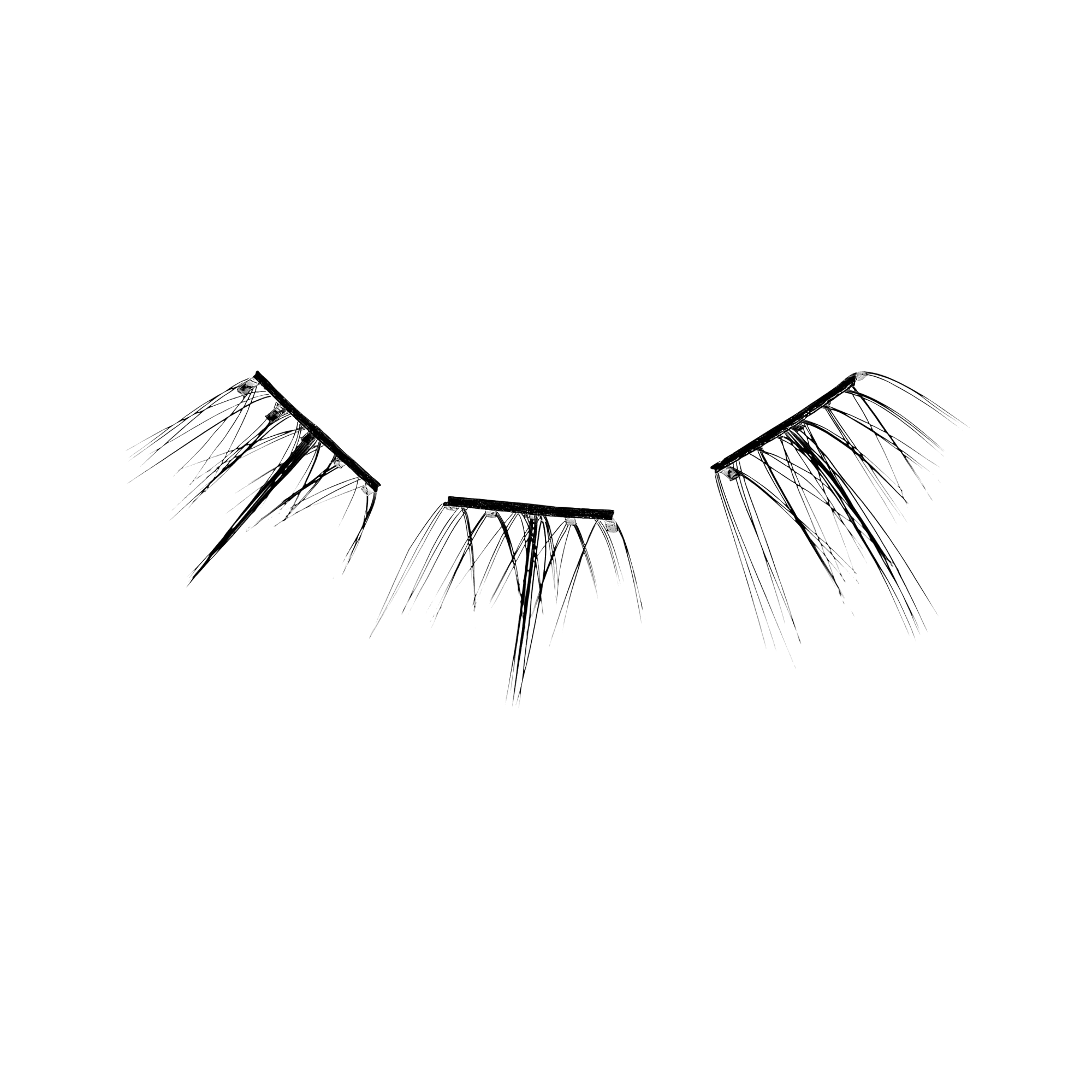 Impress Falsies Pre-Glued False Eyelashes Minipack - Modern | 12 Lash Clusters, With Mini Applicator, 12mm-14mm