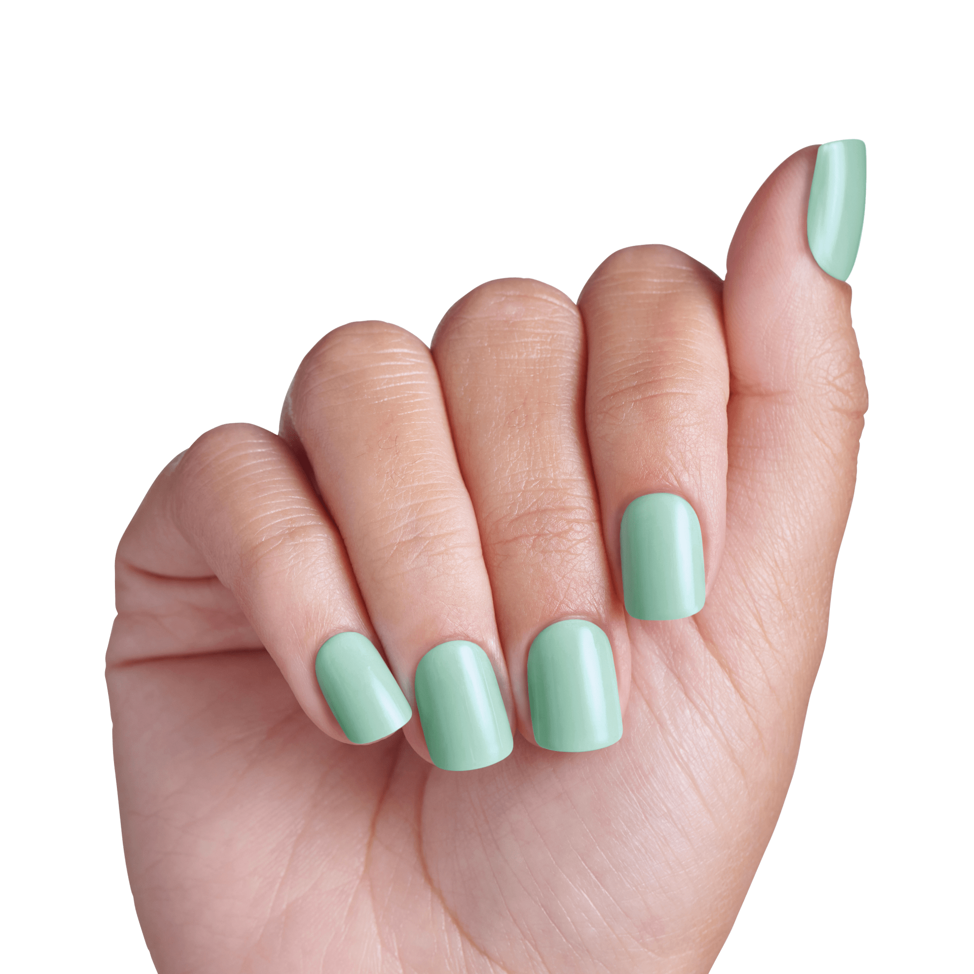 Impress Color No Glue Fake Press On Nails - Get Closer | Solid, Green, Short, Squoval, Manicure