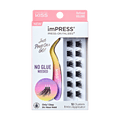 Impress Falsies Pre-Glued False Eyelashes Minipack - Refined | 12 Lash Clusters, With Mini Applicator, 10mm-12mm