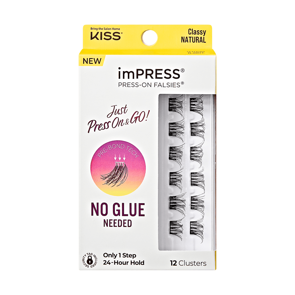 Impress Falsies Pre-Glued False Eyelashes Minipack - Classy | 12 Lash Clusters, 10mm-12mm
