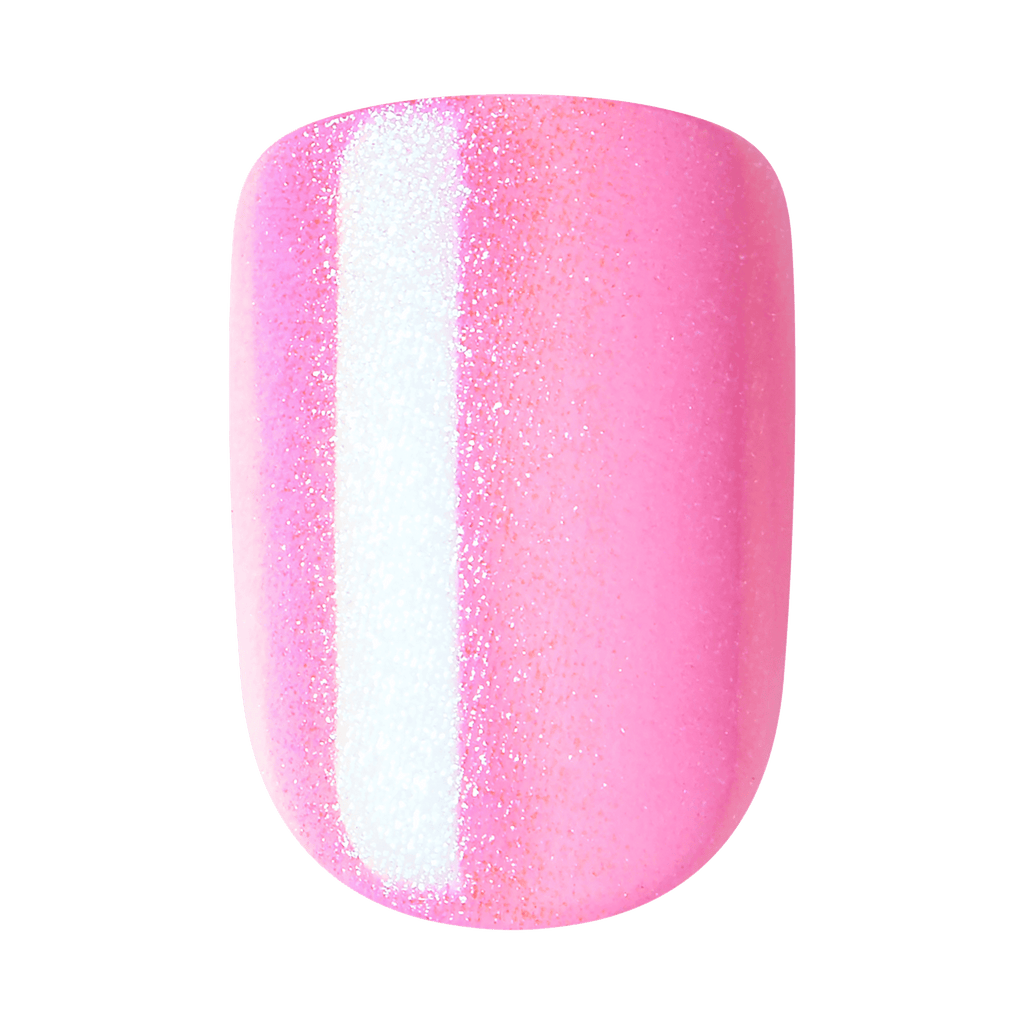 colorFX by Impress No Glue Fake Press On Nails - Late Night | Solid, Pink, Short, Squoval, Manicure