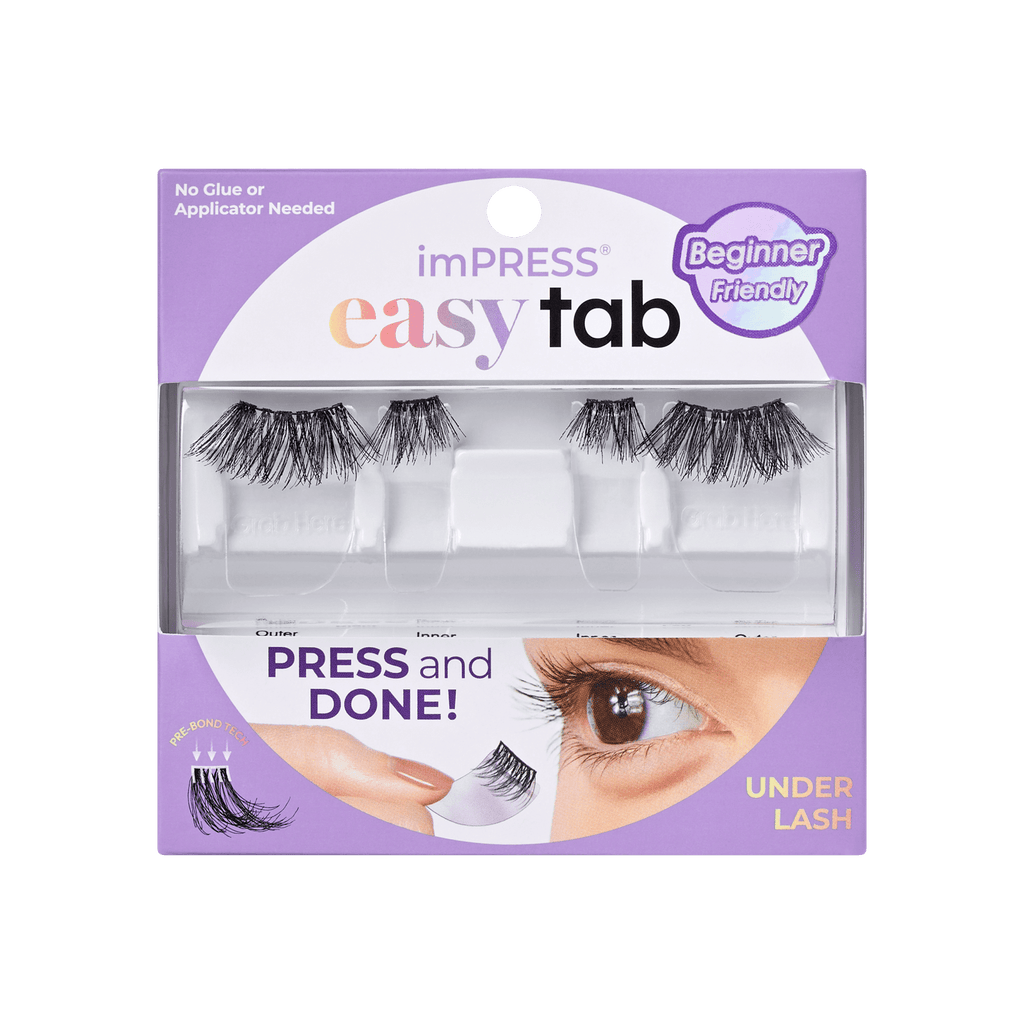 Impress Falsies easy tab Pre-Glued False Eyelashes - Demi Wispy | 1 Pair of Half Lash & 2 Lash Clusters, 8mm-13mm