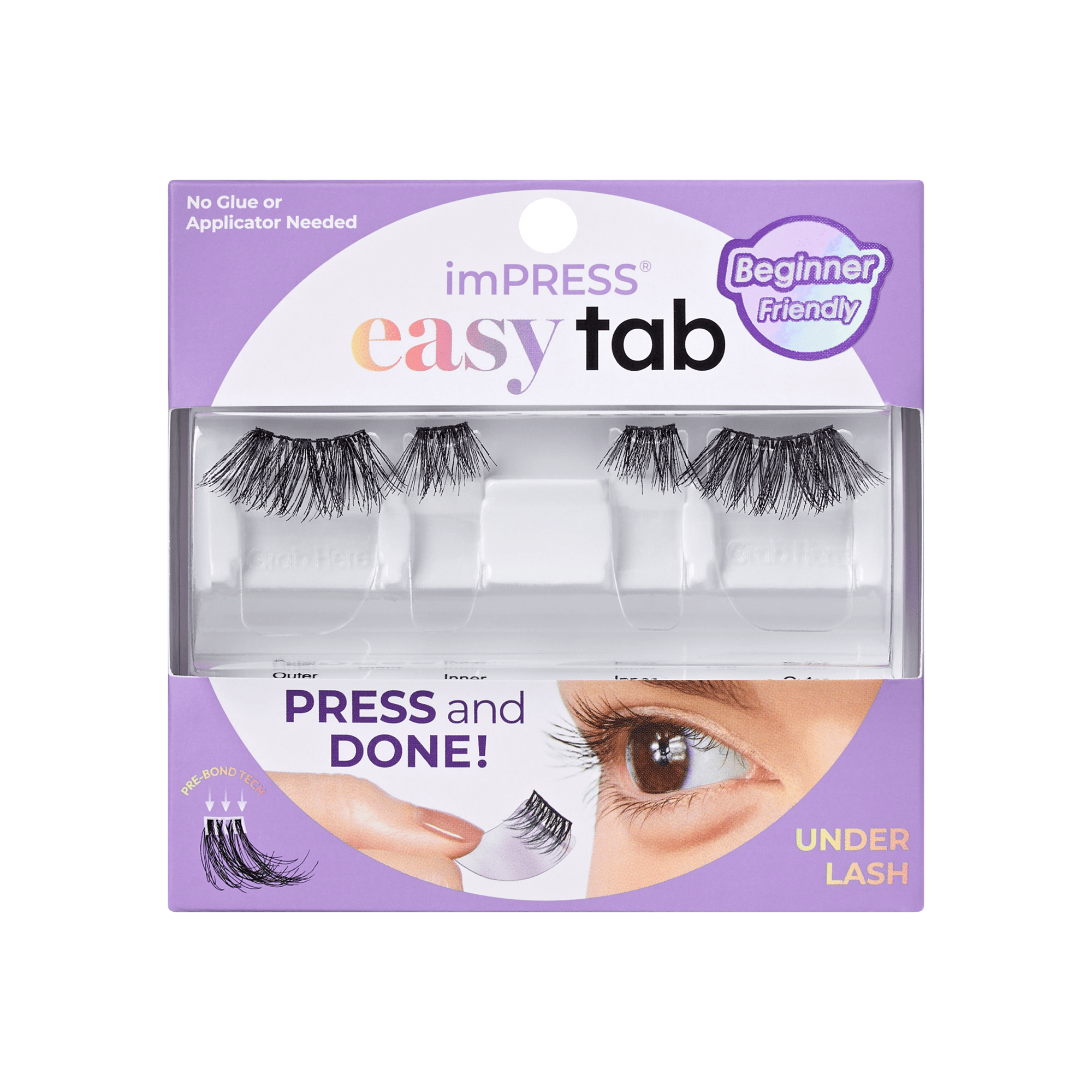 Impress Falsies easy tab Pre-Glued False Eyelashes - Demi Wispy | 1 Pair of Half Lash & 2 Lash Clusters, 8mm-13mm
