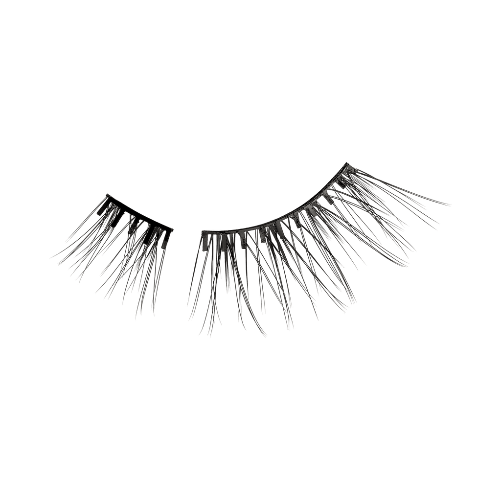 Impress Falsies easy tab Pre-Glued False Eyelashes - Modern Natural | 1 Pair of Half Lash & 2 Lash Clusters, 6mm-12mm