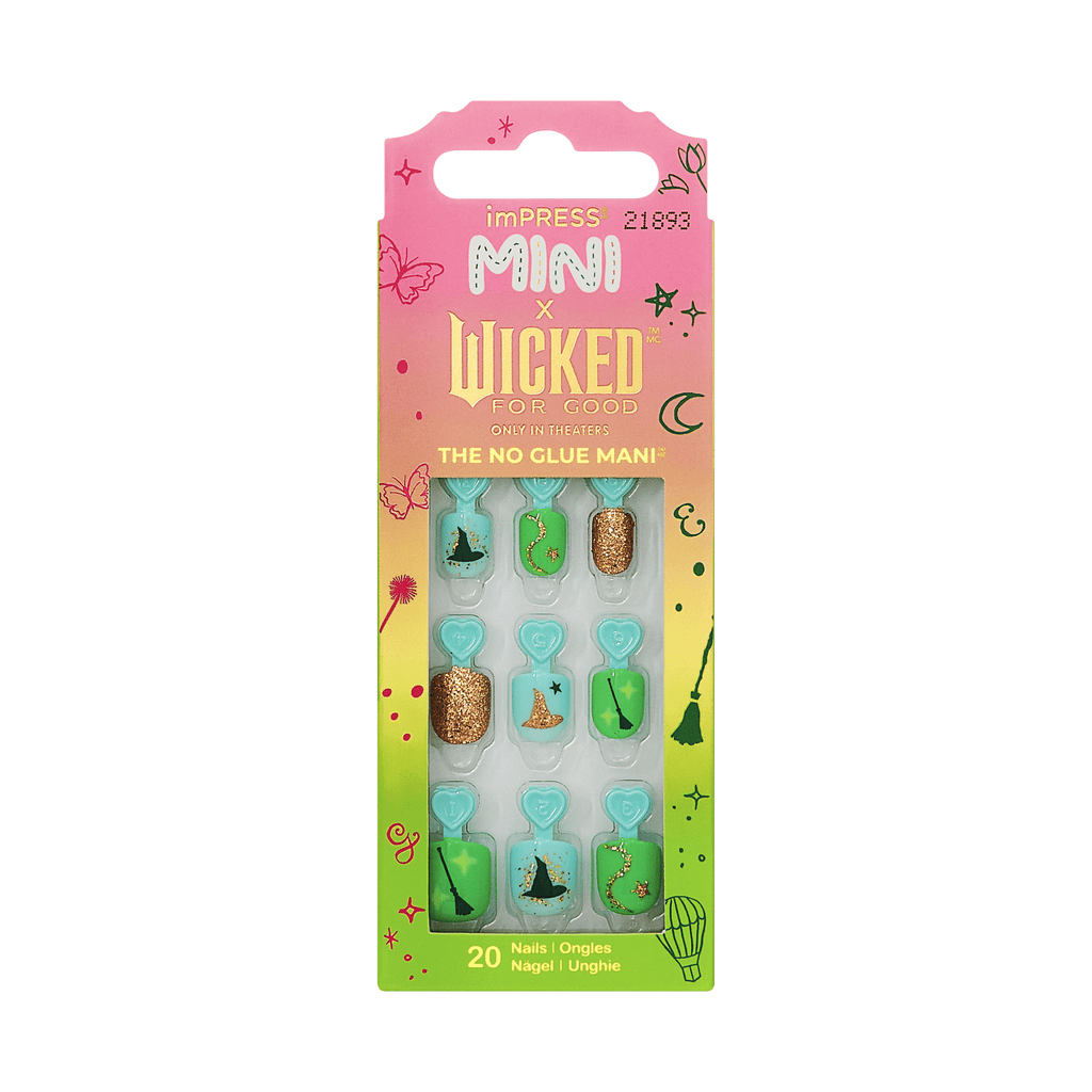 Impress MINI X WICKED: FOR GOOD | Perfect Duet | Design, Green, Kids, Squoval, Manicure