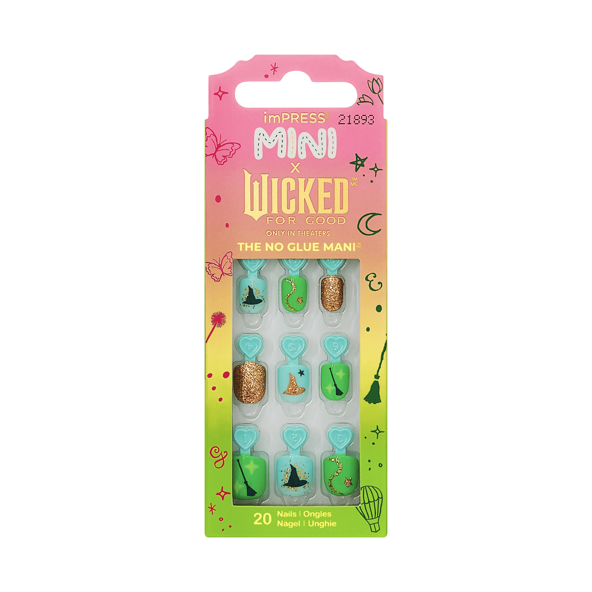 Impress MINI X WICKED: FOR GOOD | Perfect Duet | Design, Green, Kids, Squoval, Manicure