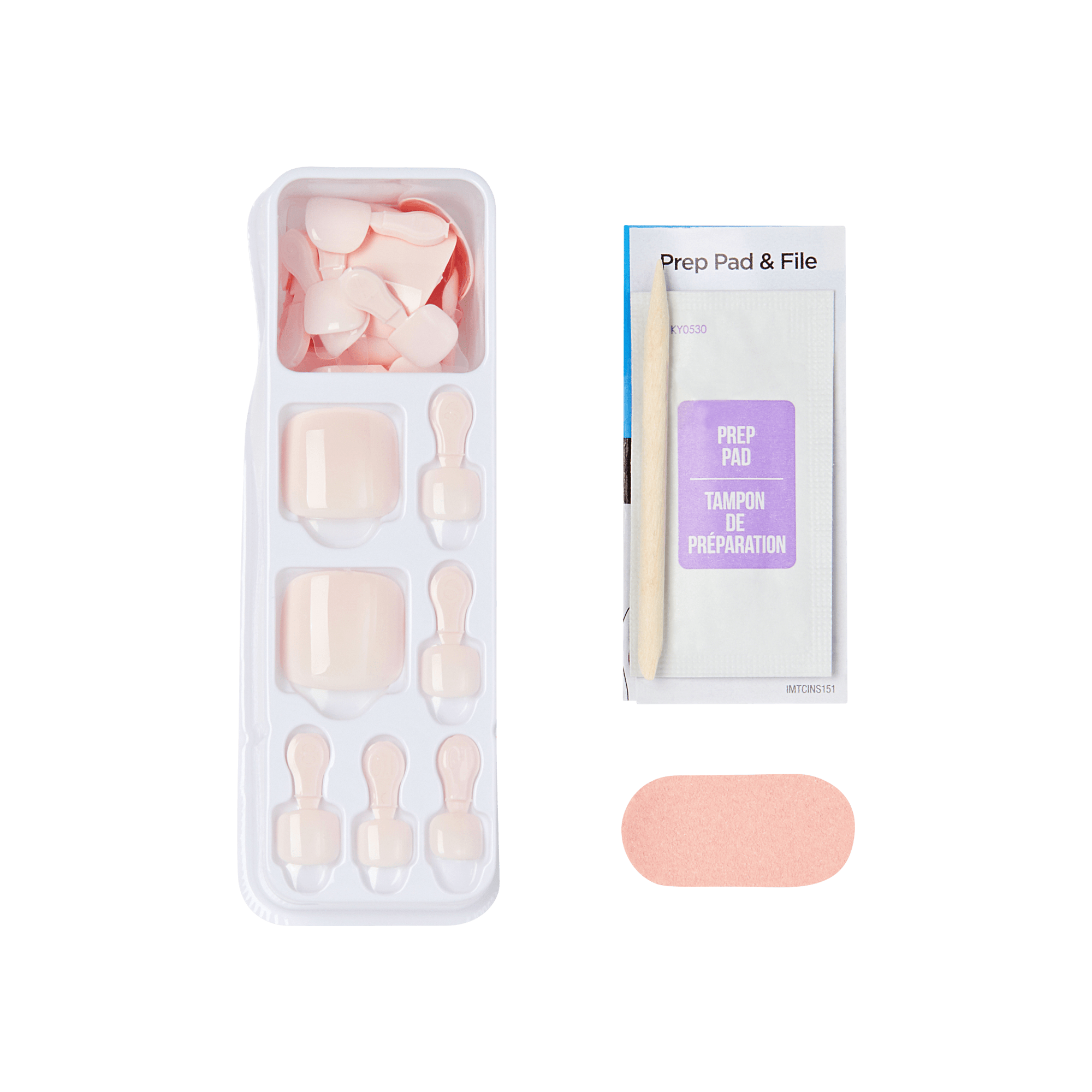 Impress Color No Glue Fake Press On Toenails - Mermaid Kisses | Solid, Pink, Short, Squoval, Pedicure