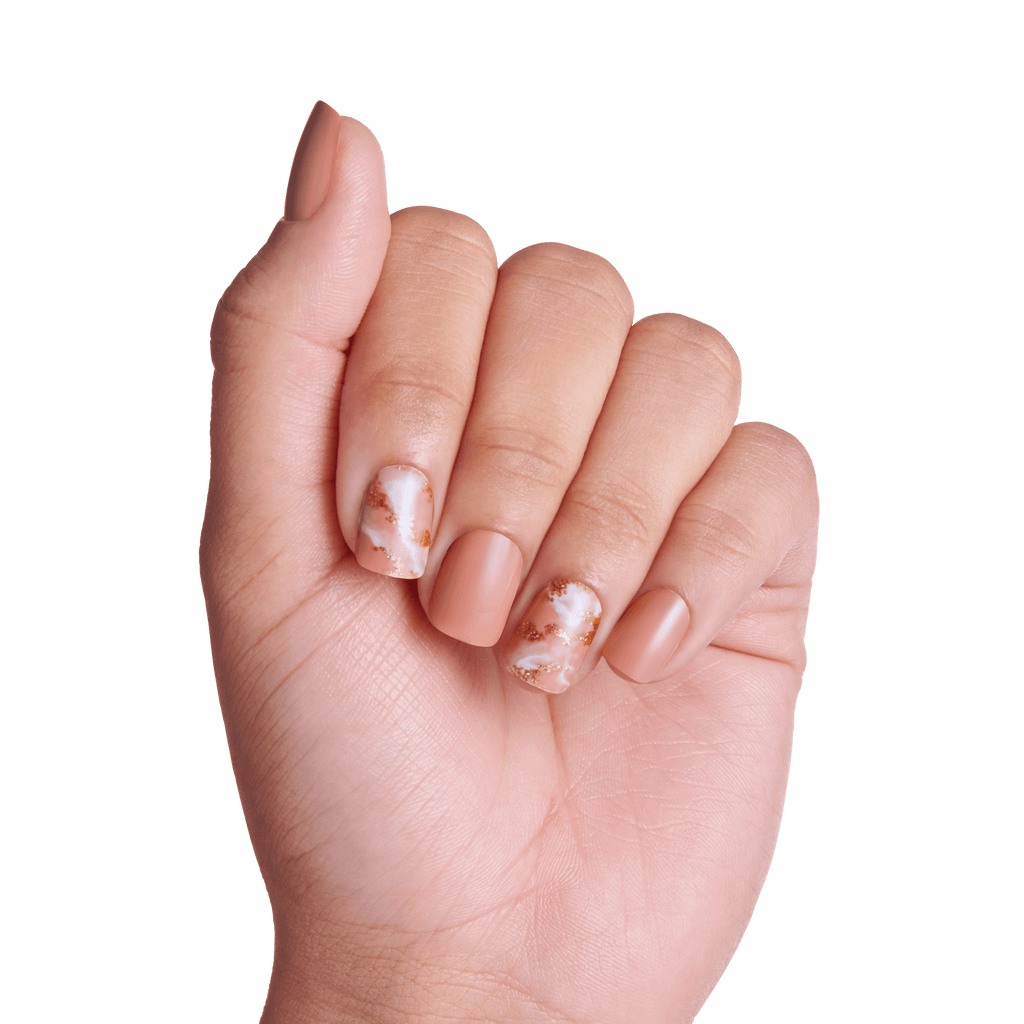 Impress Design No Glue Fake Press On Nails - Kingdom | Design, Pink, Short, Squoval, Manicure