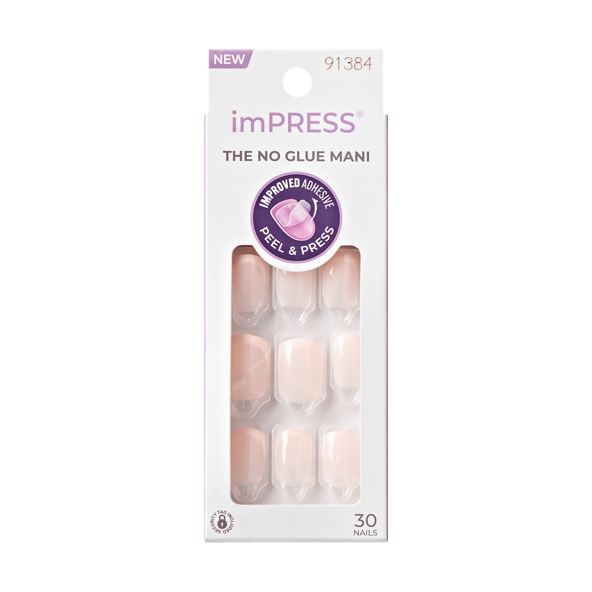 Impress French No Glue Fake Press On Nails - Heroic | French Tips, White & Neutral, Short, Squoval, Manicure