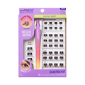 Impress Falsies Pre-Glued False Eyelashes Starter Kit - Classic Wispy | 36 Lash Clusters, With Applicator, 8mm-14mm