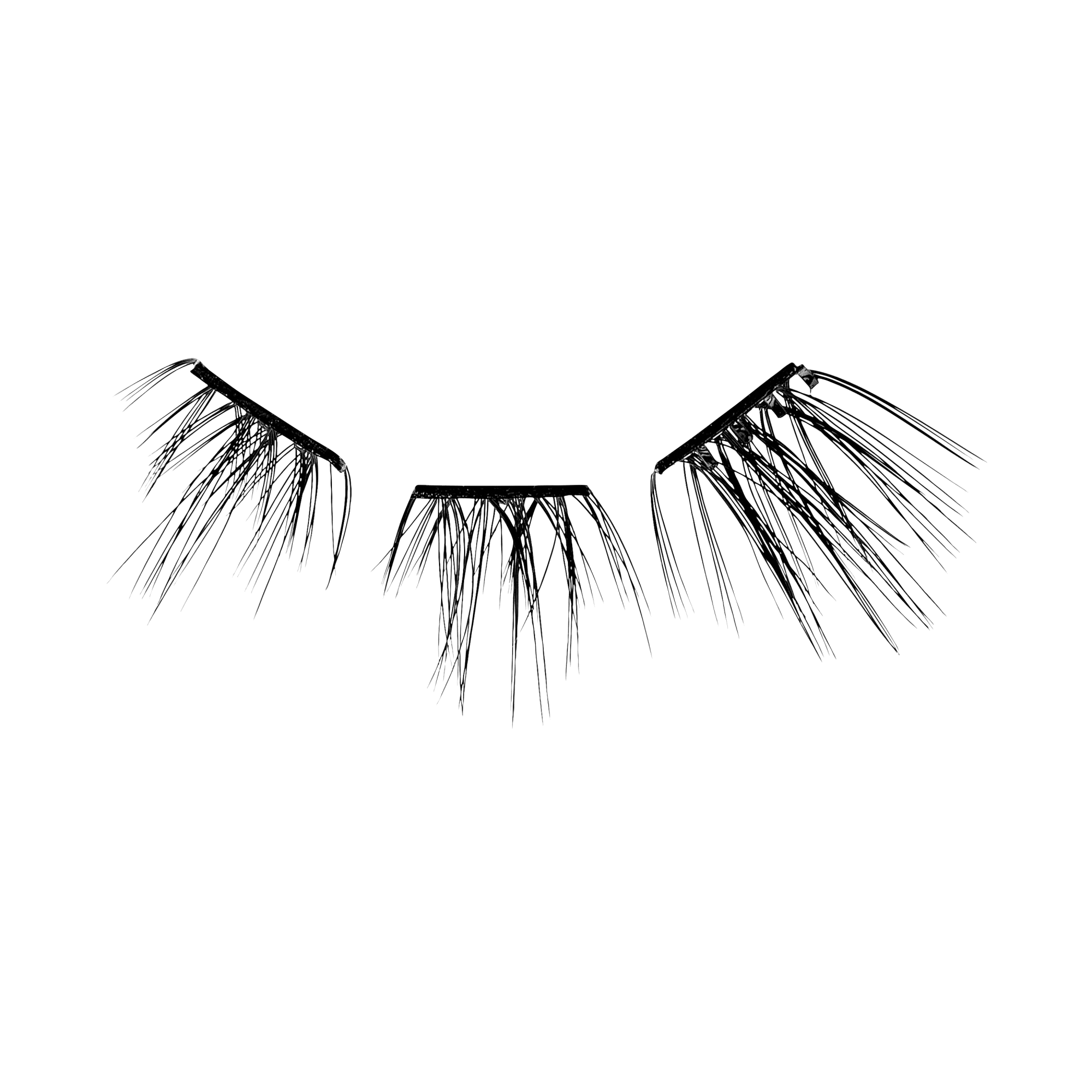 Impress Falsies Pre-Glued False Eyelashes Minipack - Lavish | 12 Lash Clusters, With Mini Applicator, 12mm-14mm