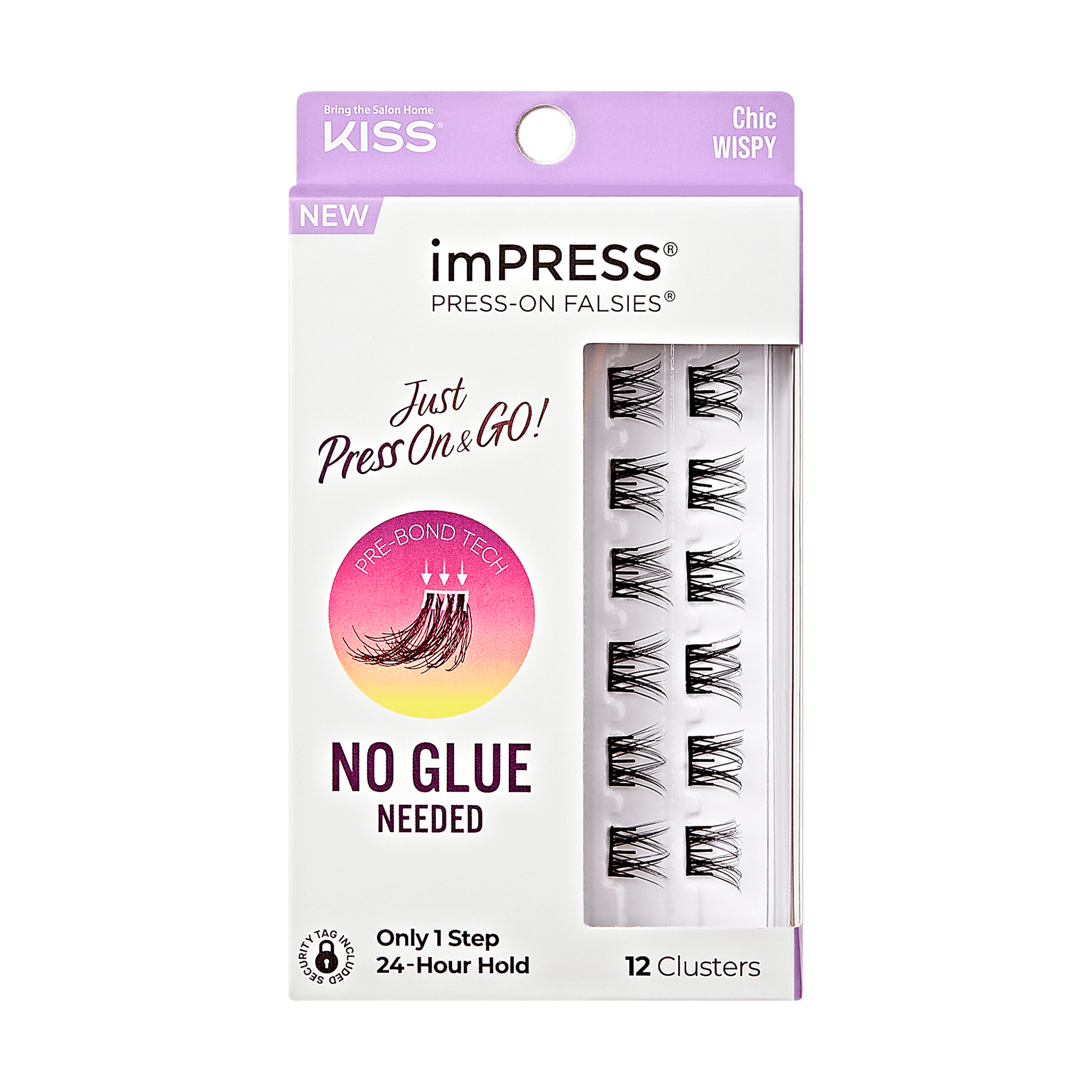 Impress Falsies Pre-Glued False Eyelashes Minipack - Chic | 12 Lash Clusters, 12mm-14mm