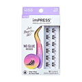 Impress Falsies Pre-Glued False Eyelashes Minipack - Edgy | 12 Lash Clusters, With Mini Applicator, 14mm-16mm