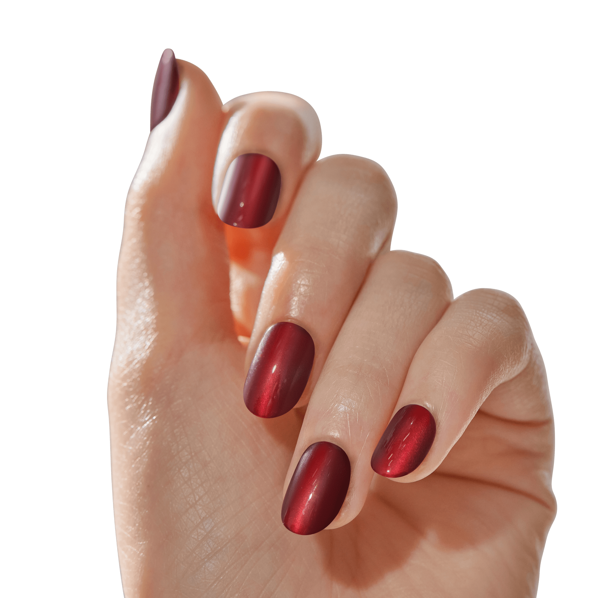 colorFX by Impress No Glue Fake Press On Nails - Hidden Gem | Solid, Red, Short, Oval, Manicure
