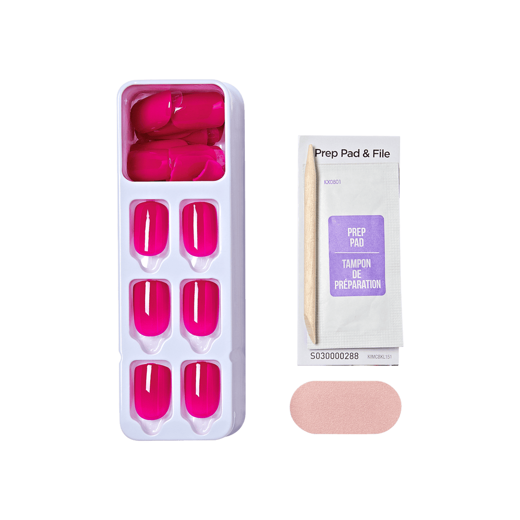 Impress Color No Glue Fake Press On Nails - Smile | Solid, Pink, Short, Squoval, Manicure