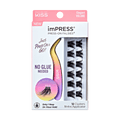 Impress Falsies Pre-Glued False Eyelashes Minipack - Elegant | 12 Lash Clusters, With Mini Applicator, 12mm-14mm