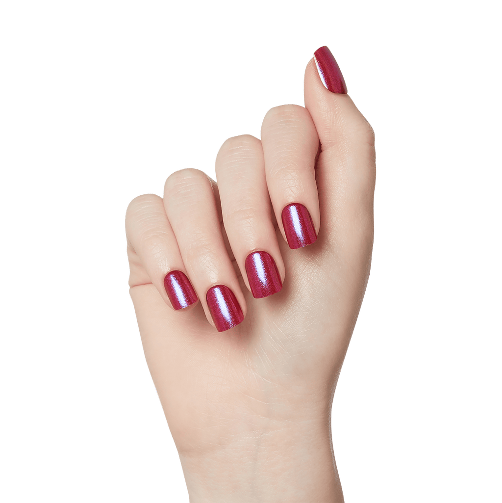 colorFX by Impress No Glue Fake Press On Nails - This City | Solid, Red, Short, Squoval, Manicure