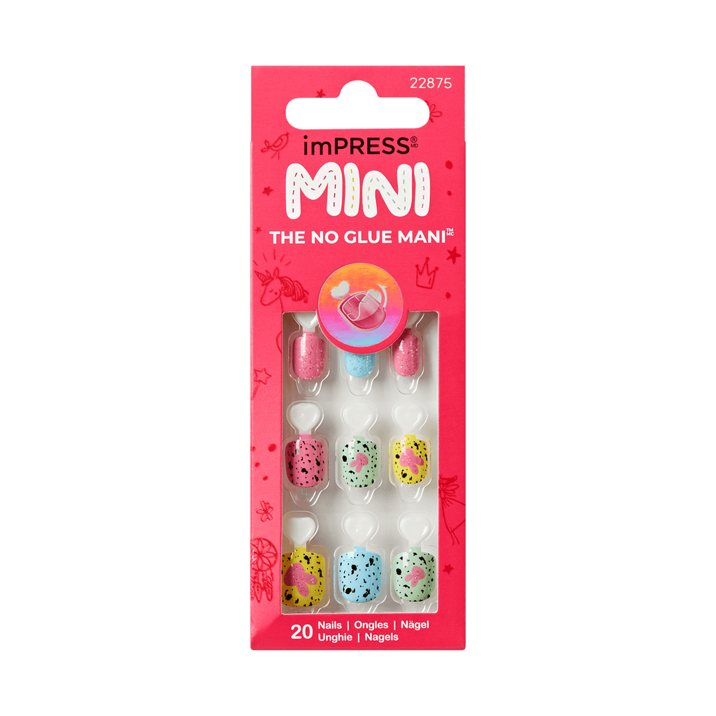 Impress Kids No Glue Fake Press On Nails - Fluffy Tails | Design, Multicolor, Kids, Squoval, Manicure