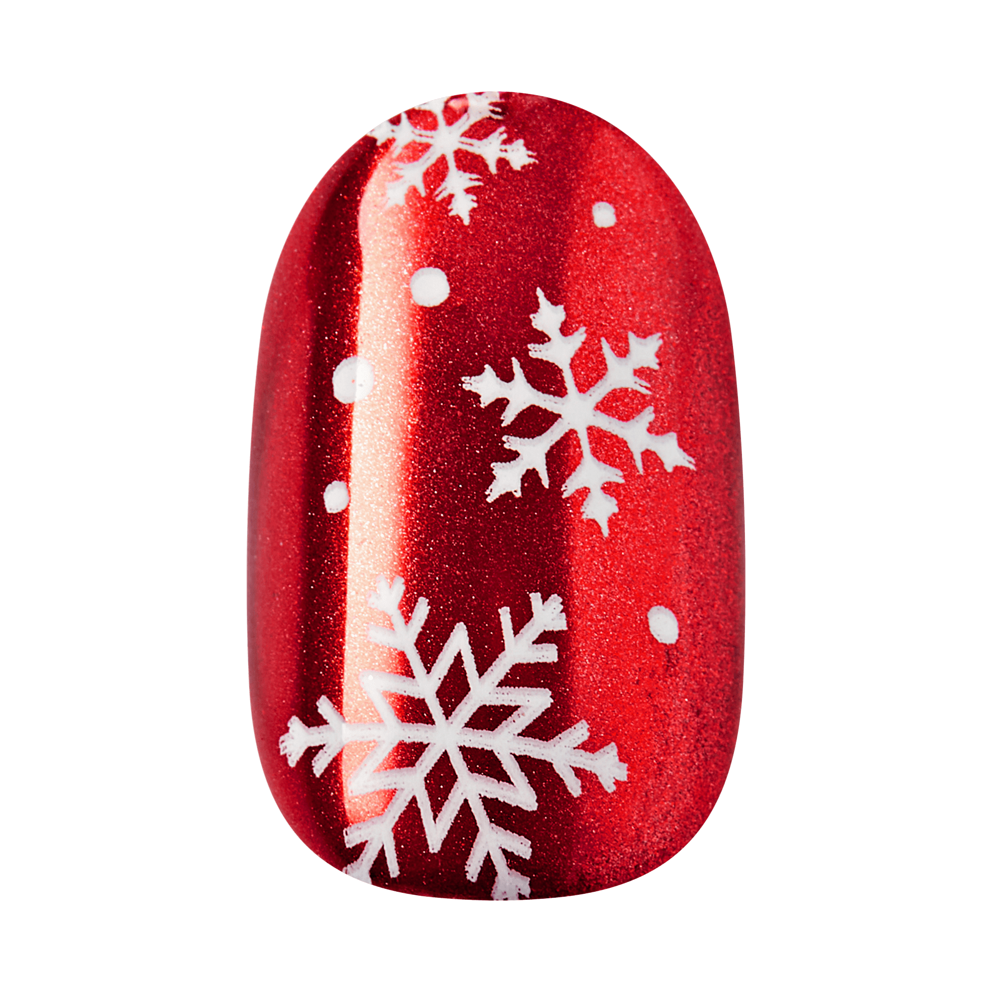 Impress Holiday Design No Glue Fake Press On Nails - Merry n Bright | Design, Red, Short, Oval, Manicure