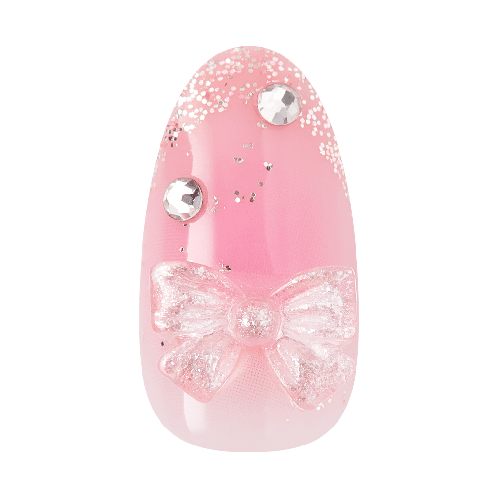 Impress Design Premium No Glue Fake Press On Nails - Venus | 3D & Jewel Design,  Pink, Medium, Almond, Manicure