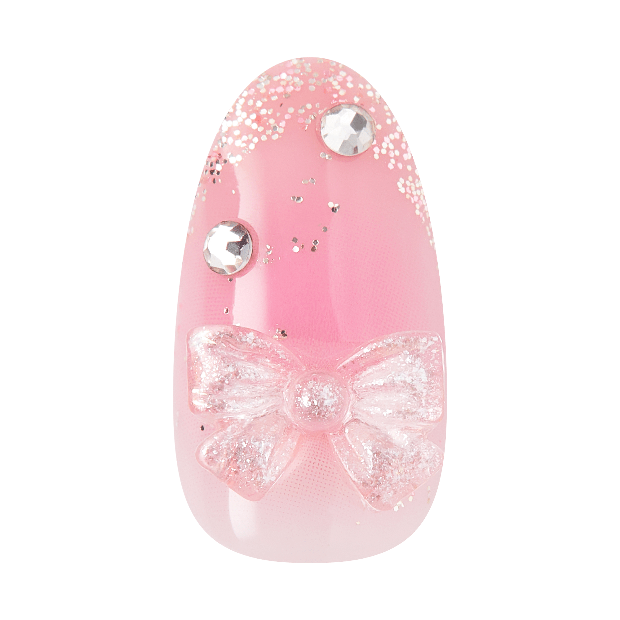 Impress Design Premium No Glue Fake Press On Nails - Venus | 3D & Jewel Design,  Pink, Medium, Almond, Manicure