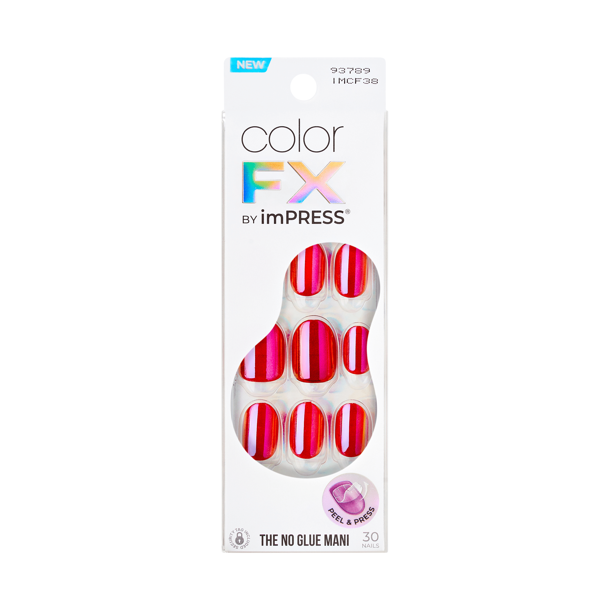 colorFX by Impress No Glue Fake Press On Nails - Floating | Solid, Pink, Short, Oval, Manicure