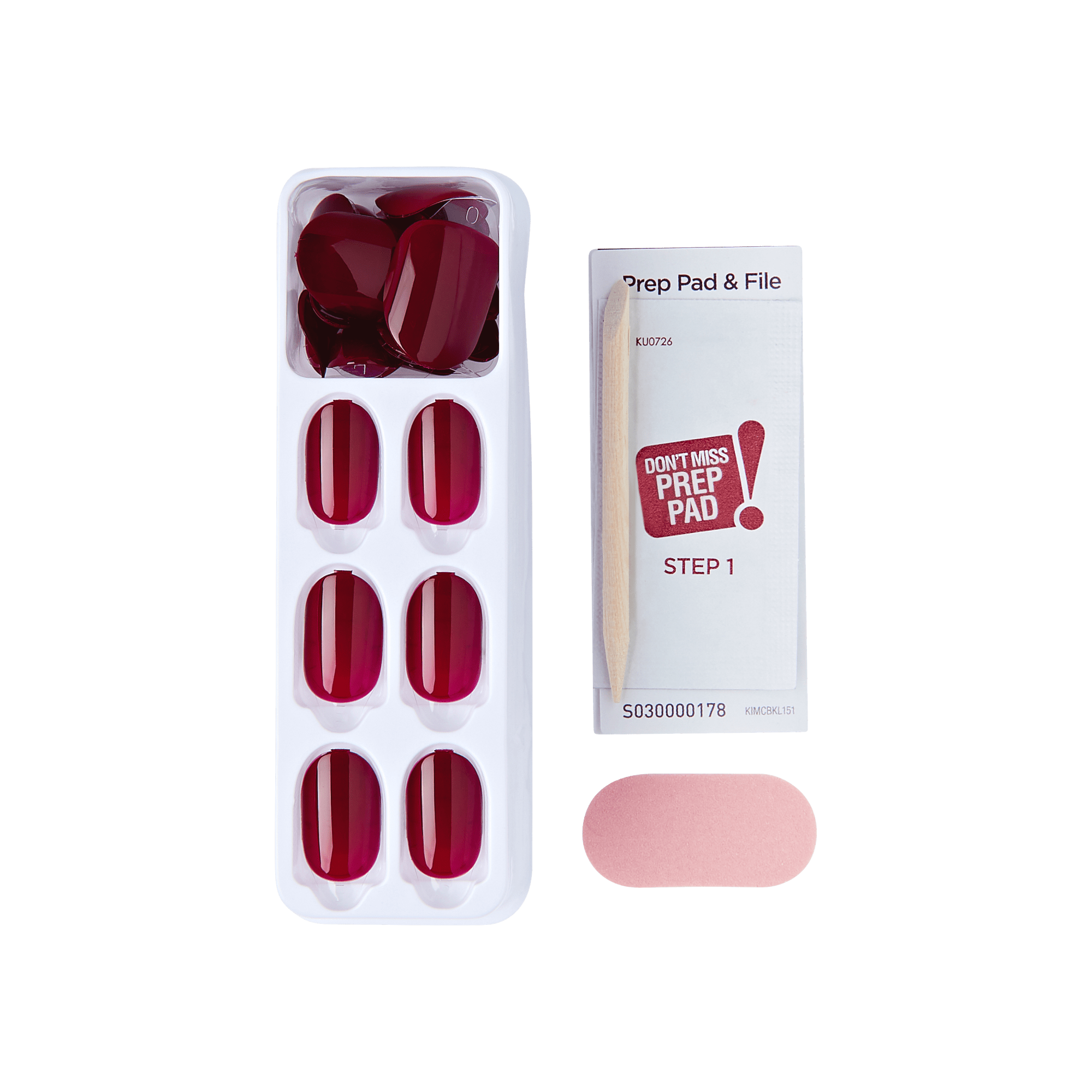 Impress Color No Glue Fake Press On Nails - Maplewood | Solid, Red, Short, Oval, Manicure