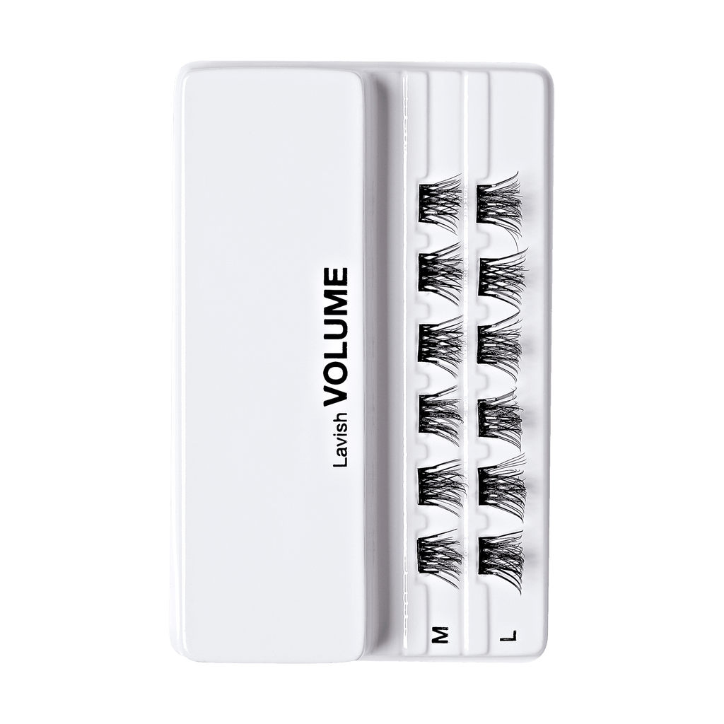 Impress Falsies Pre-Glued False Eyelashes Minipack - Lavish | 12 Lash Clusters, 12mm-14mm