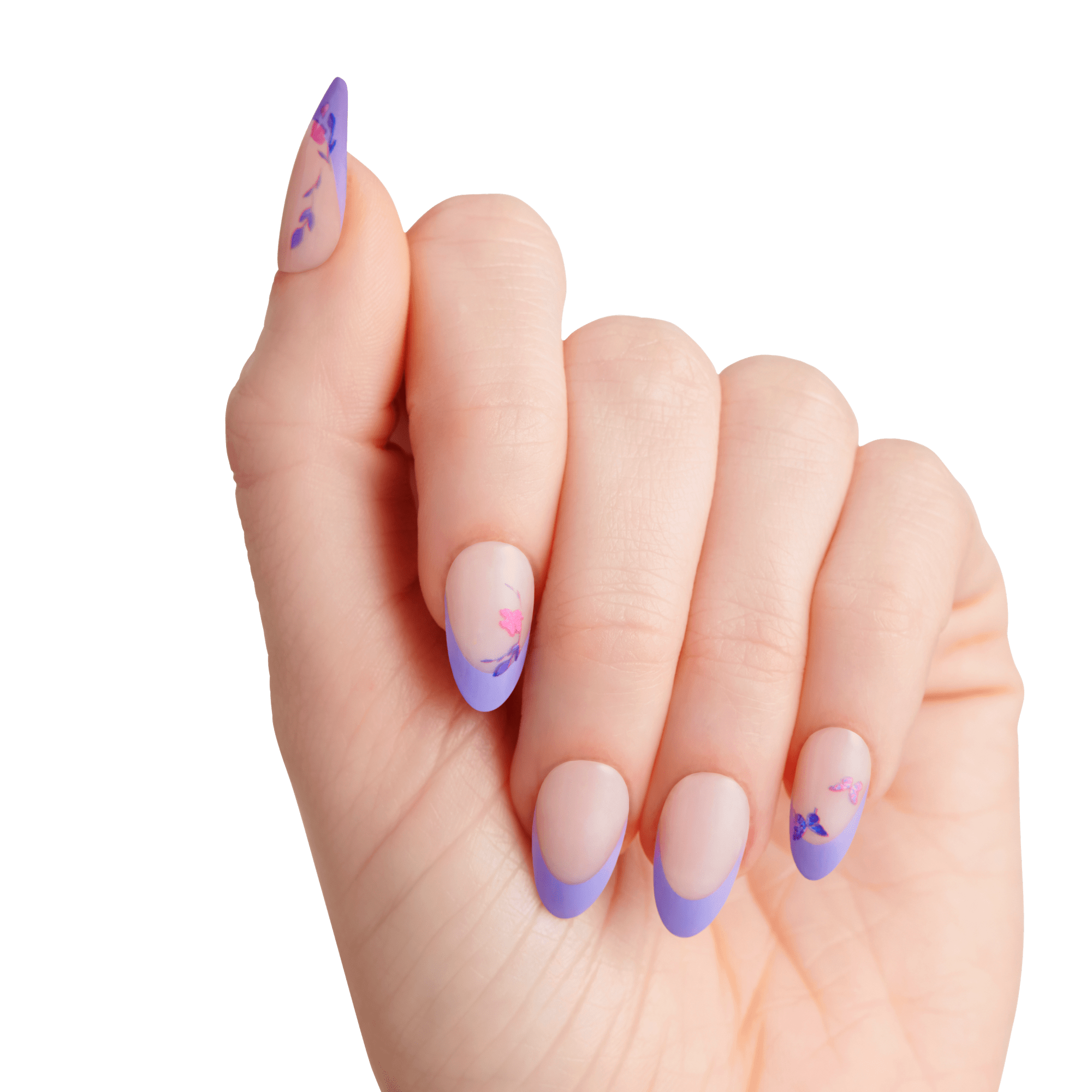 Impress X WICKED: FOR GOOD | Glinda Upland | French Design, Purple, Medium, Almond, Manicure