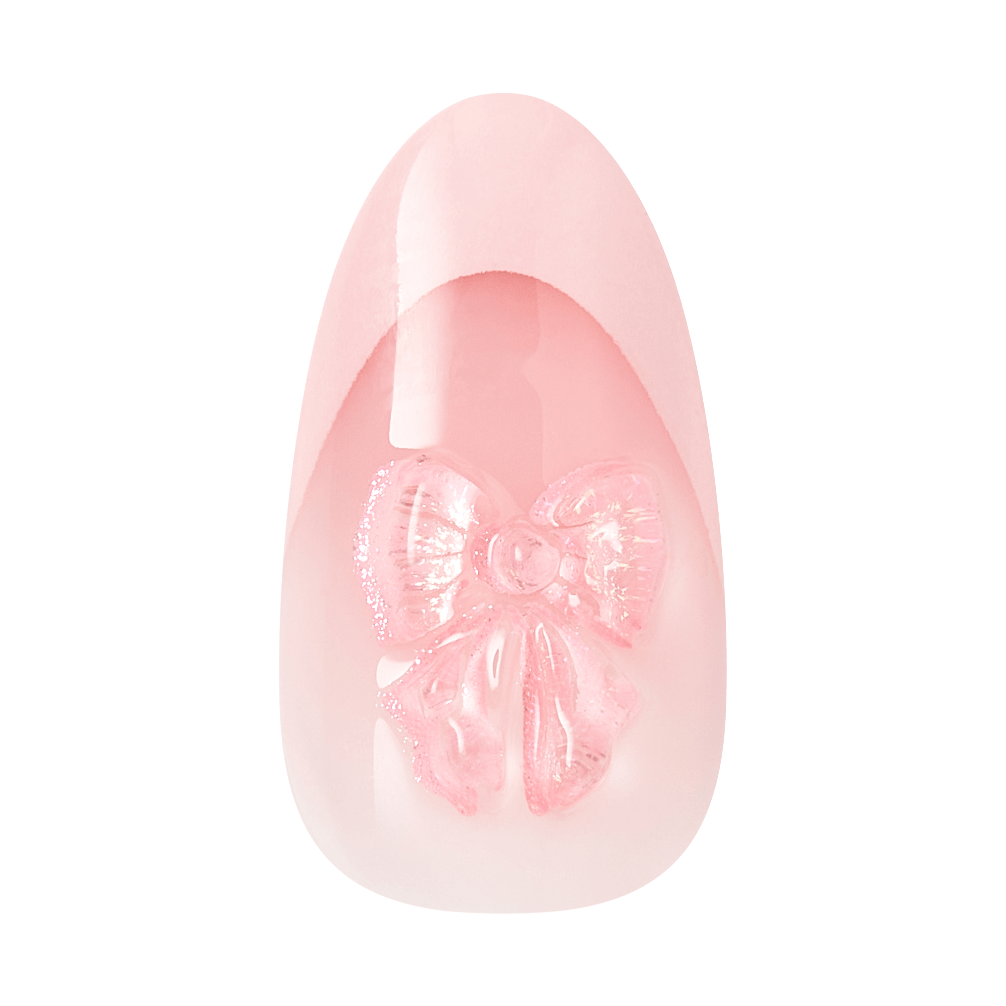 Impress Design No Glue Fake Press On Nails - Glow Muse | 3D & Jewel French Design, Pink, Medium, Coffin, Manicure