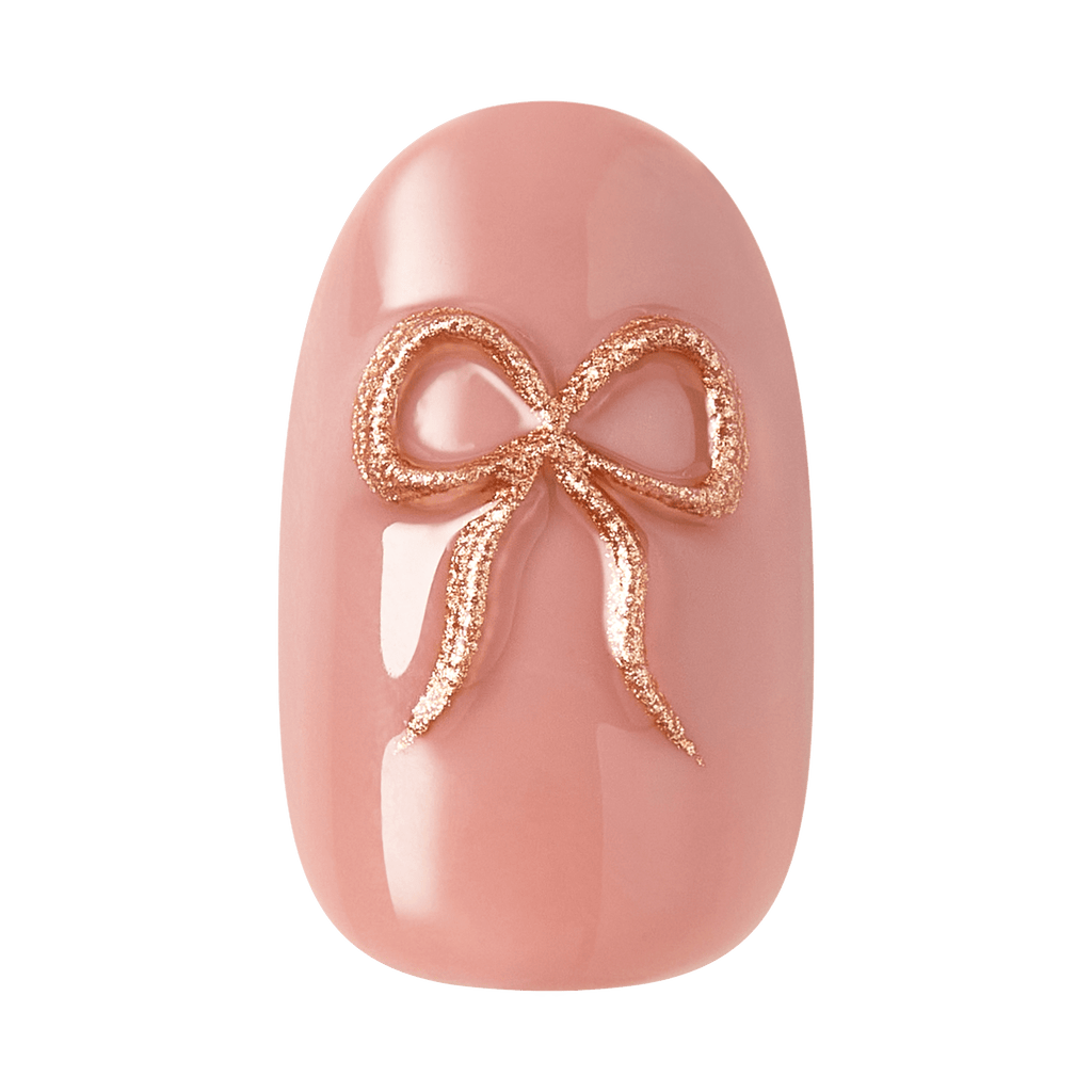 Impress Design No Glue Fake Press On Nails - Close To You | 3D Solid, Pink, Short, Oval, Manicure
