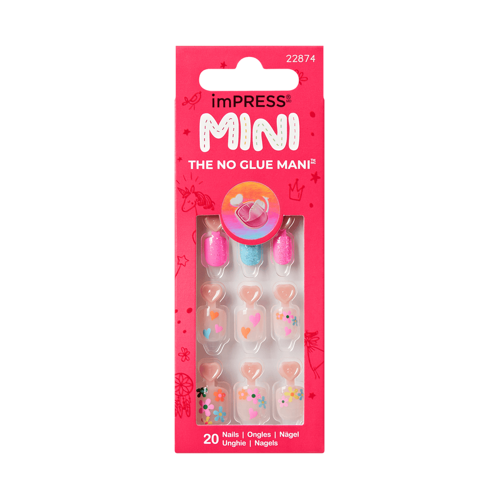 Impress Kids No Glue Fake Press On Nails - Hoppy Fun | Design, Multicolor, Kids, Squoval, Manicure