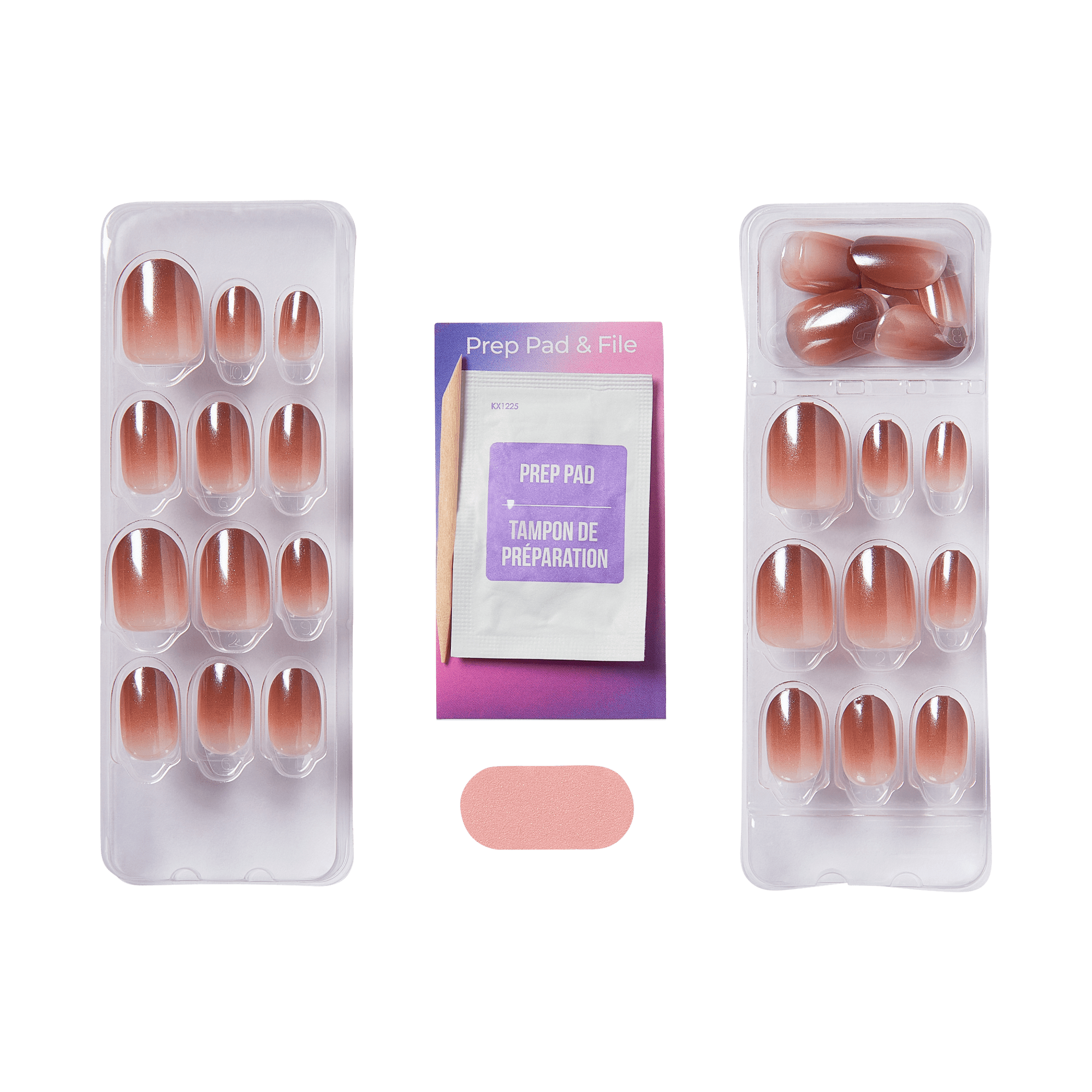colorFX by Impress No Glue Fake Press On Nails - Blissful Radiance | Solid, Brown, Short, Oval, Manicure