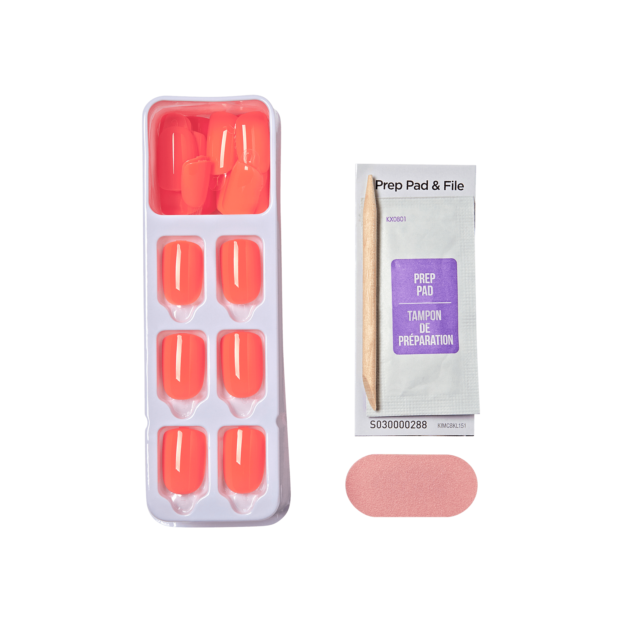 Impress Color No Glue Fake Press On Nails - Prime | Solid, Orange, Short, Squoval, Manicure