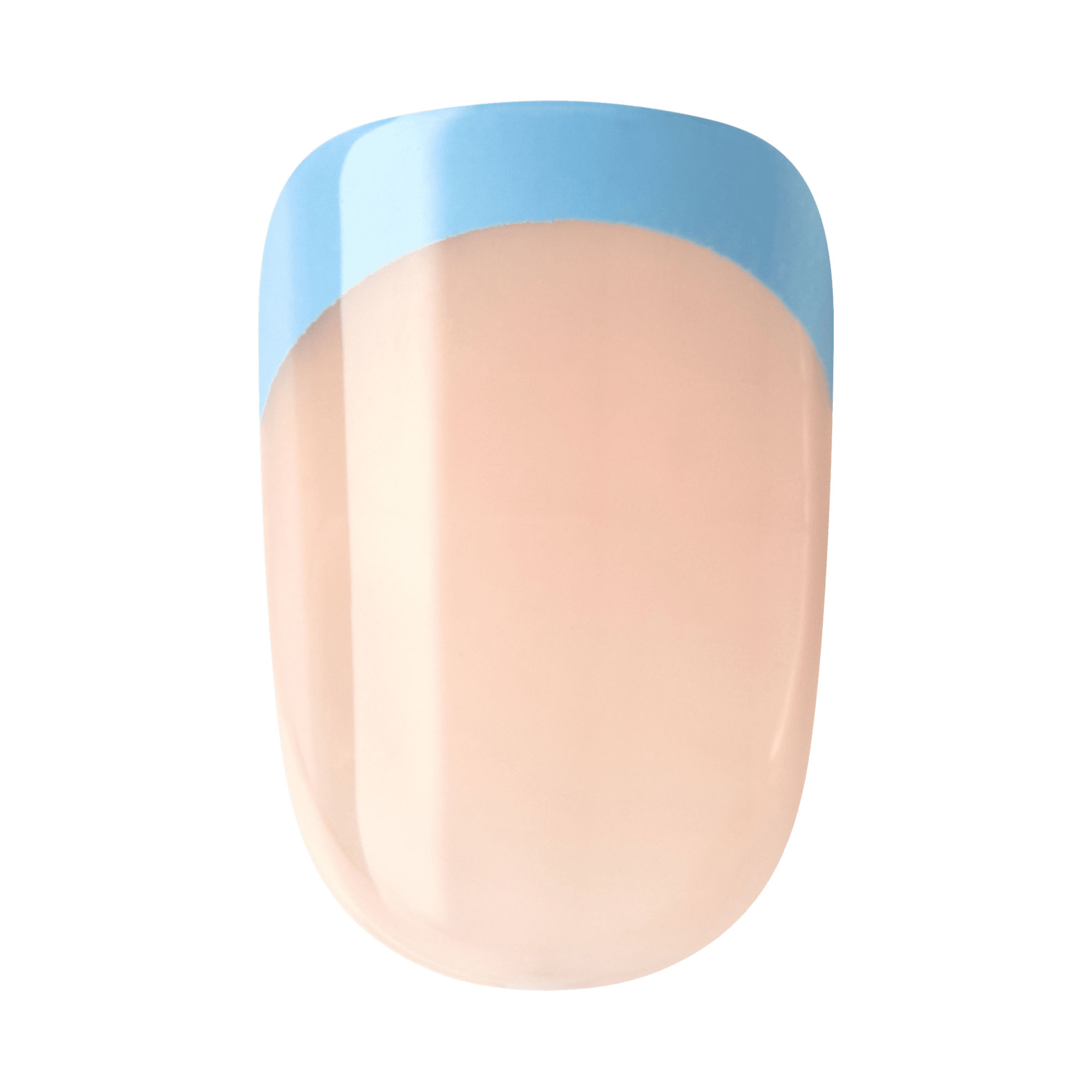 Impress French No Glue Fake Press On Nails - Snooze | French Design, Blue, Short, Squoval, Manicure