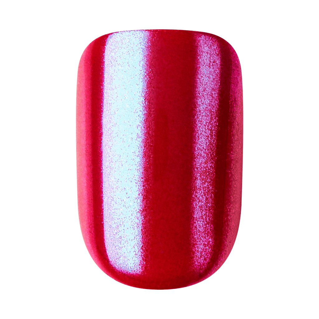 colorFX by Impress No Glue Fake Press On Nails - This City | Solid, Red, Short, Squoval, Manicure